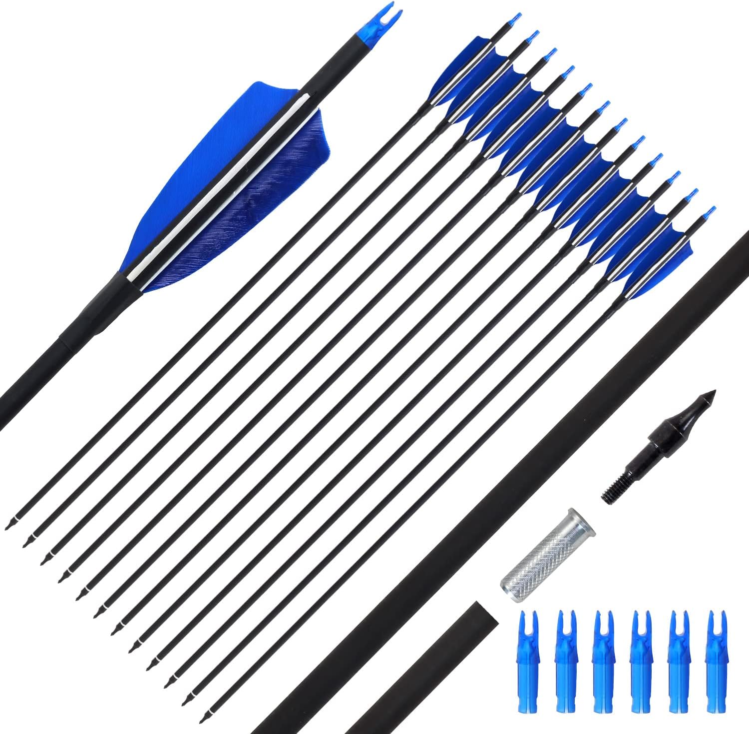 🎯Carbon Arrows Turkey Feather Broadheads Tip Target Hunting-AMEYXGS Archery