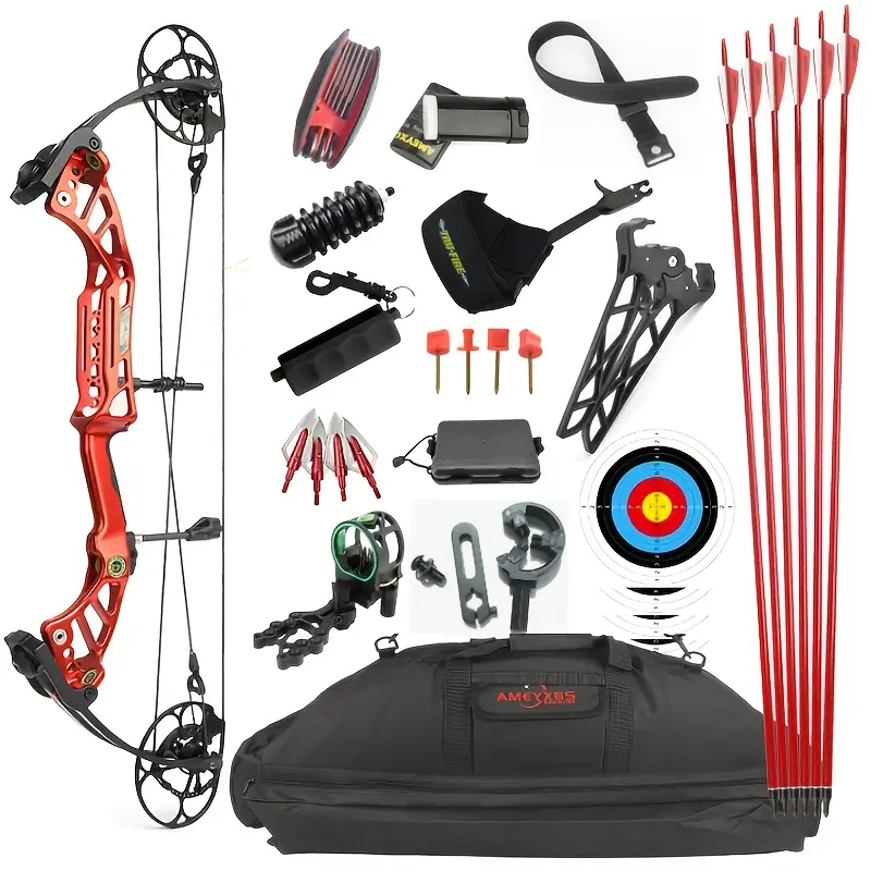 AMEYXGS Archery Red Compound Bow Arrow & Bag 