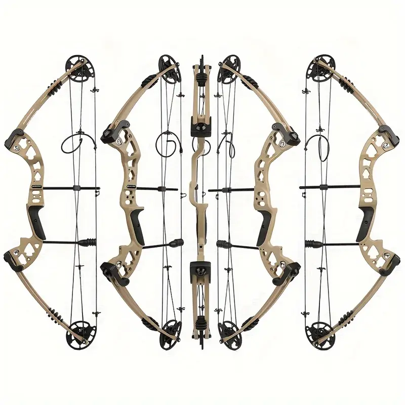 Brown Compound Bow Kit 20-70lbs Adjustable Hunting Archery