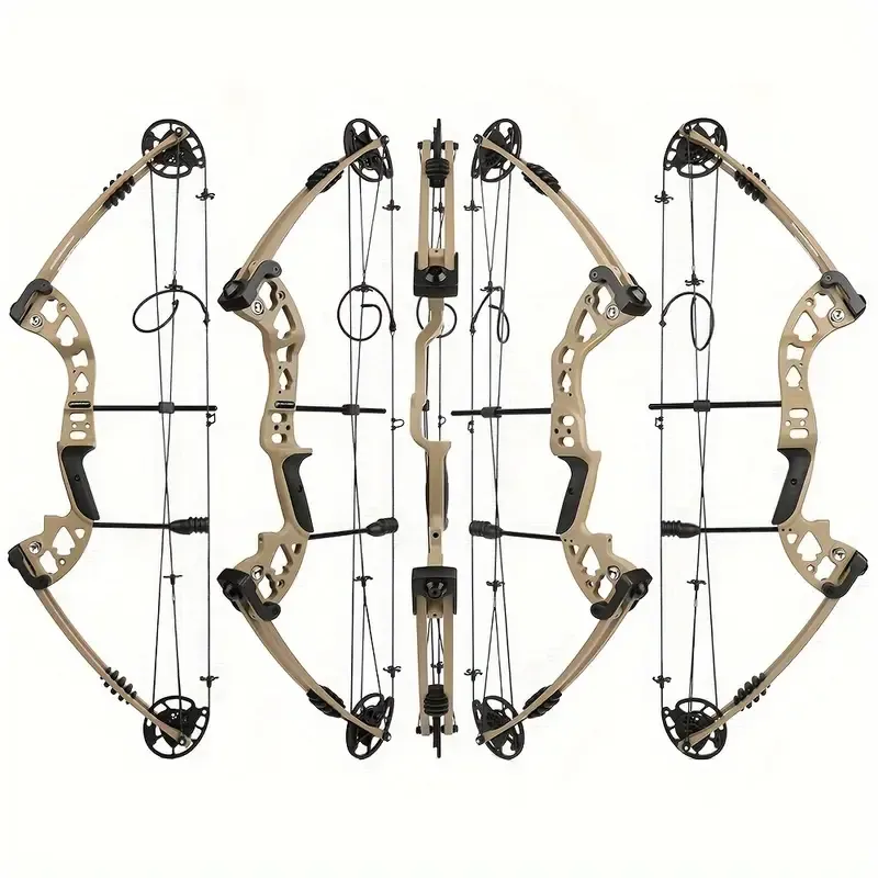 Brown Compound Bow Kit 20-70lbs Adjustable Hunting Archery