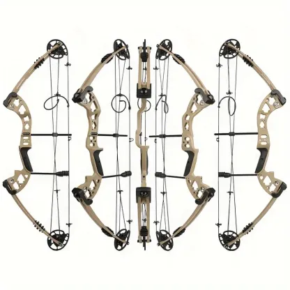 Brown Compound Bow Kit 20-70lbs Adjustable Hunting Archery
