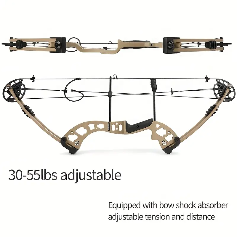 Brown Compound Bow Kit 20-70lbs Adjustable Hunting Archery