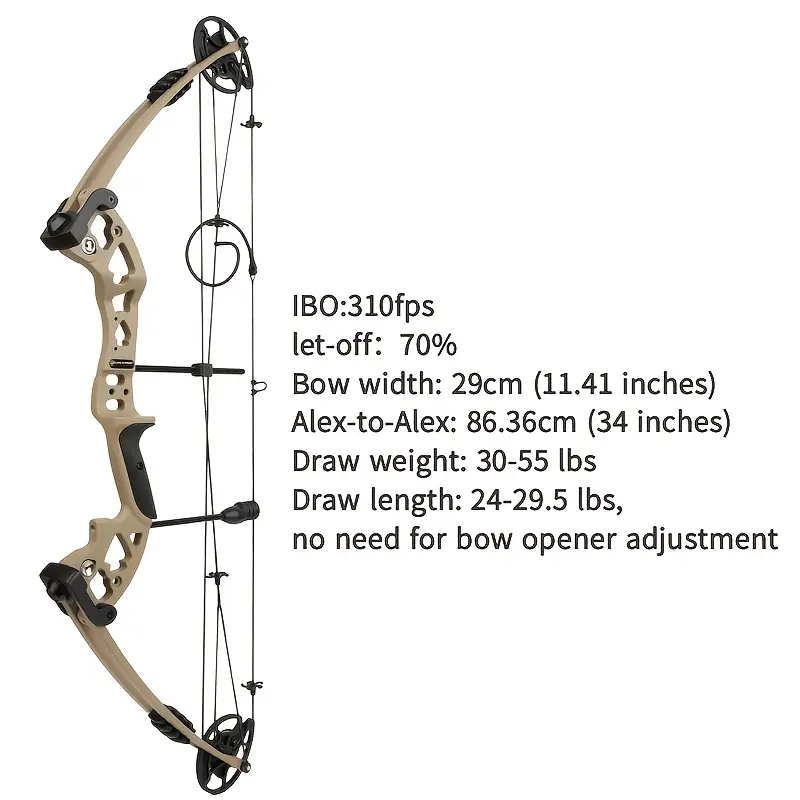 Brown Compound Bow Kit 20-70lbs Adjustable Hunting Archery