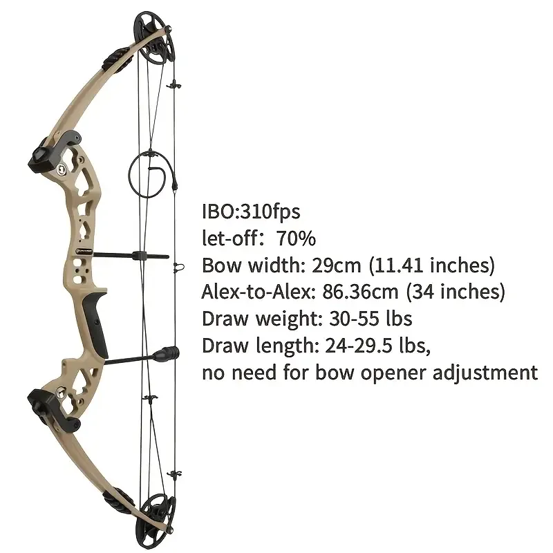 Brown Compound Bow Kit 20-70lbs Adjustable Hunting Archery