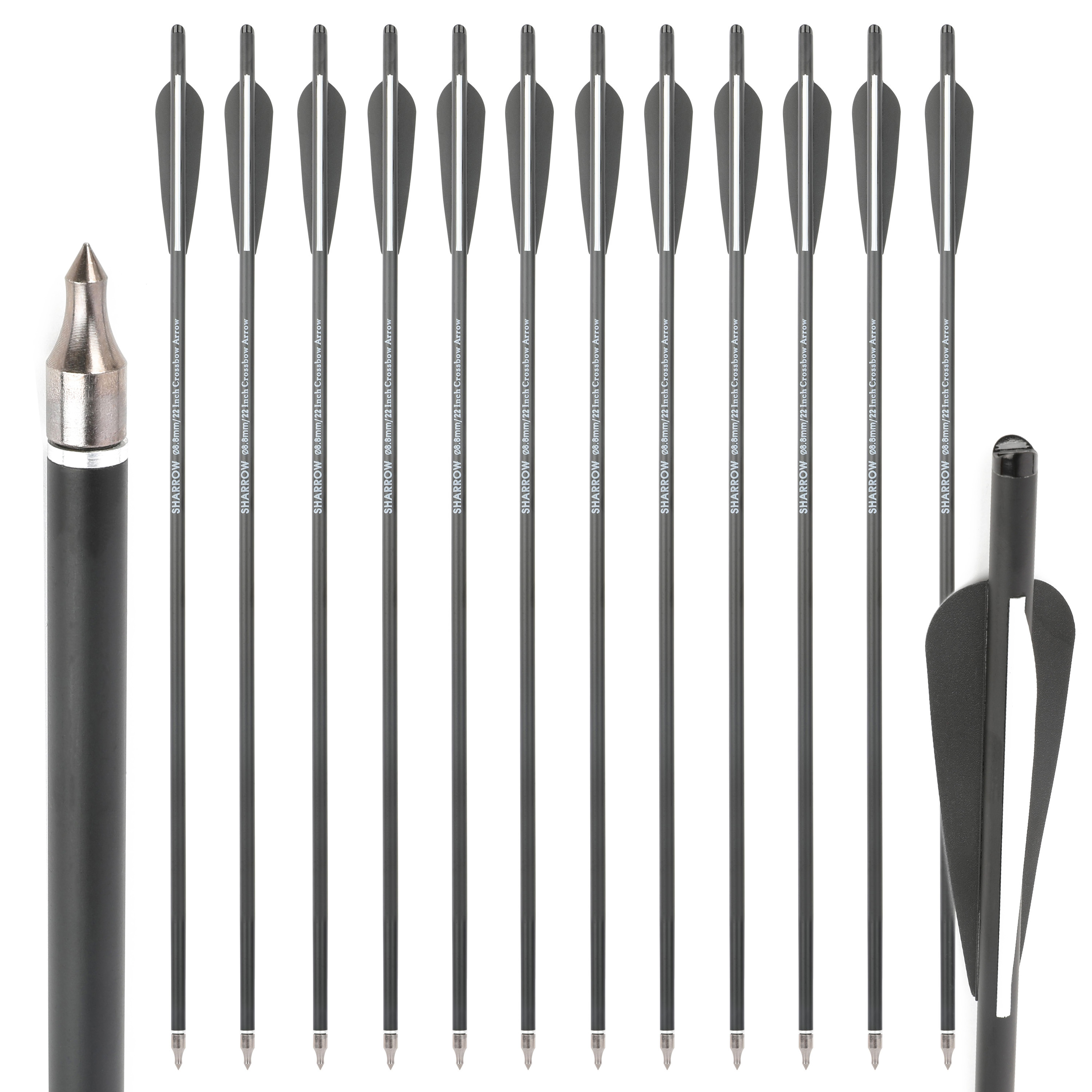 Crossbow Arrow Carbon Shaft Bolts （12pcs/Box）