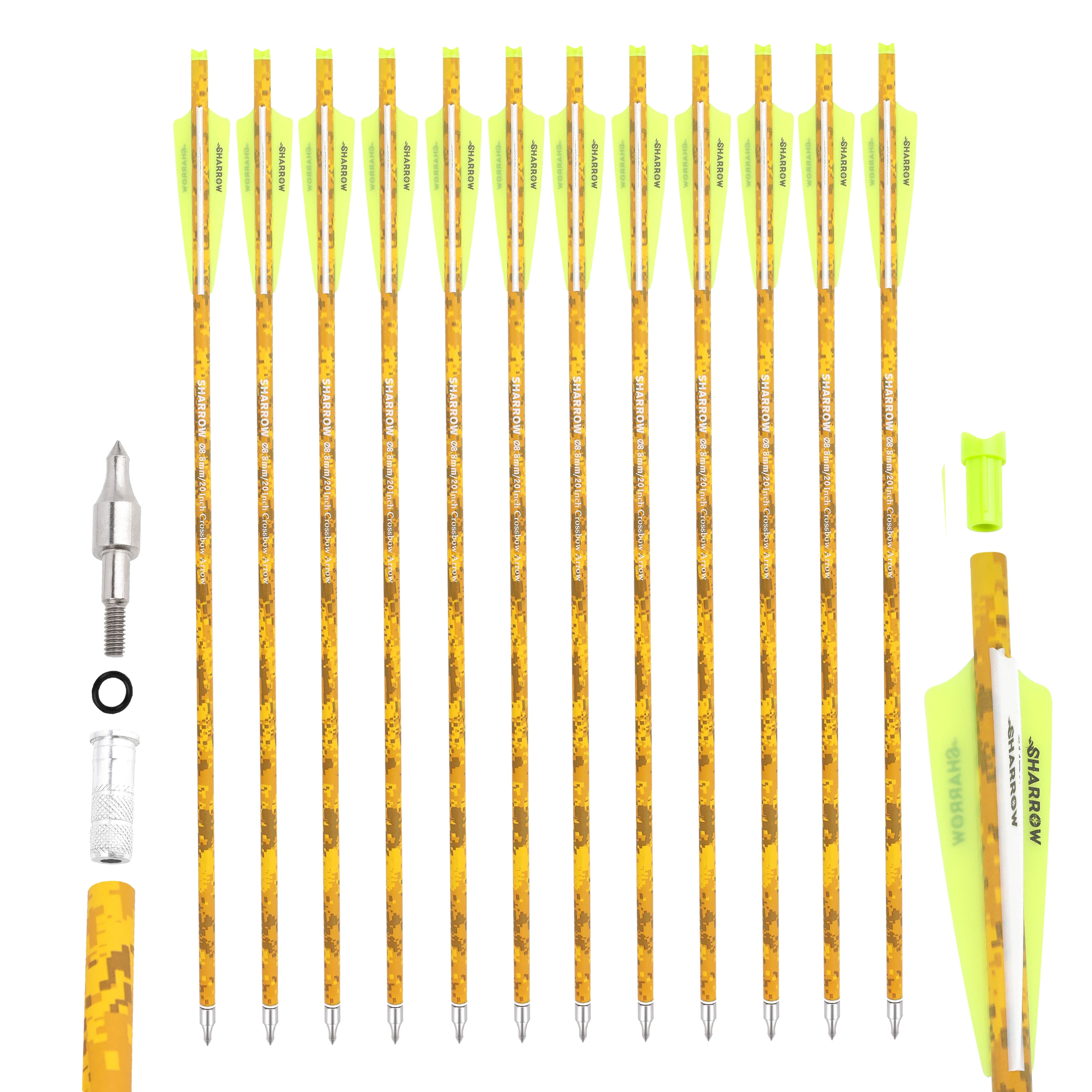 12x Crossbow Bolts Carbon Arrows Hunting 16/18” Shooting Hunting
