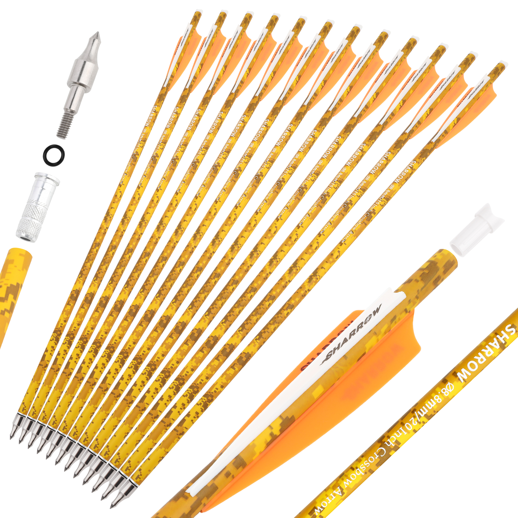 Crossbow Bolts Carbon Hunting Arrows (12 Pack)