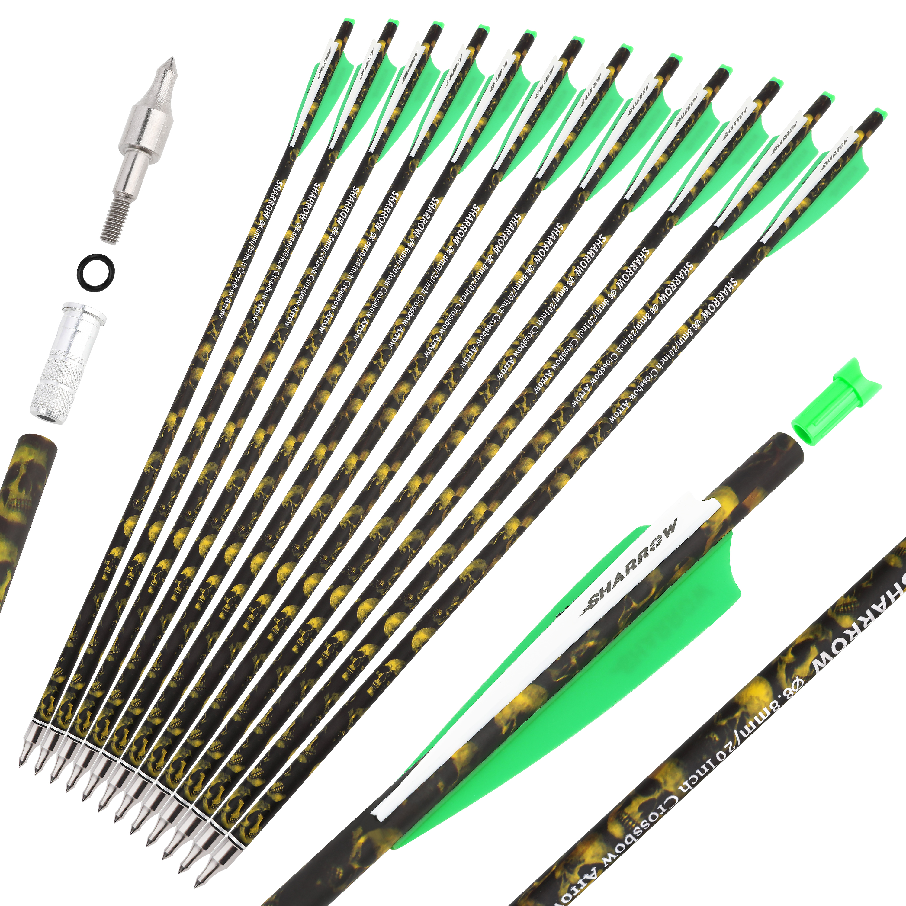 Crossbow Bolts Carbon Hunting Arrows (12 Pack)