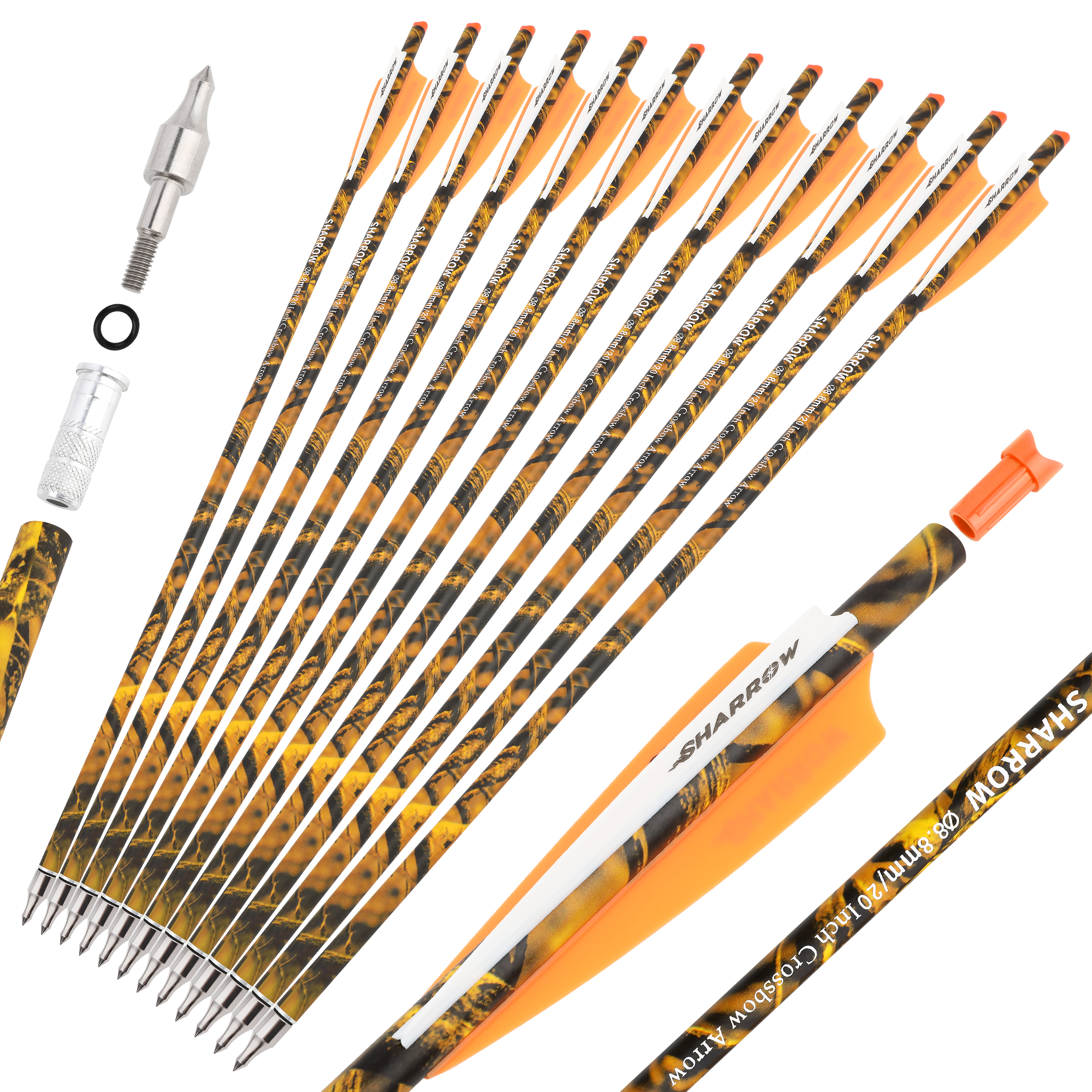 Crossbow Bolts Carbon Hunting Arrows (12 Pack)