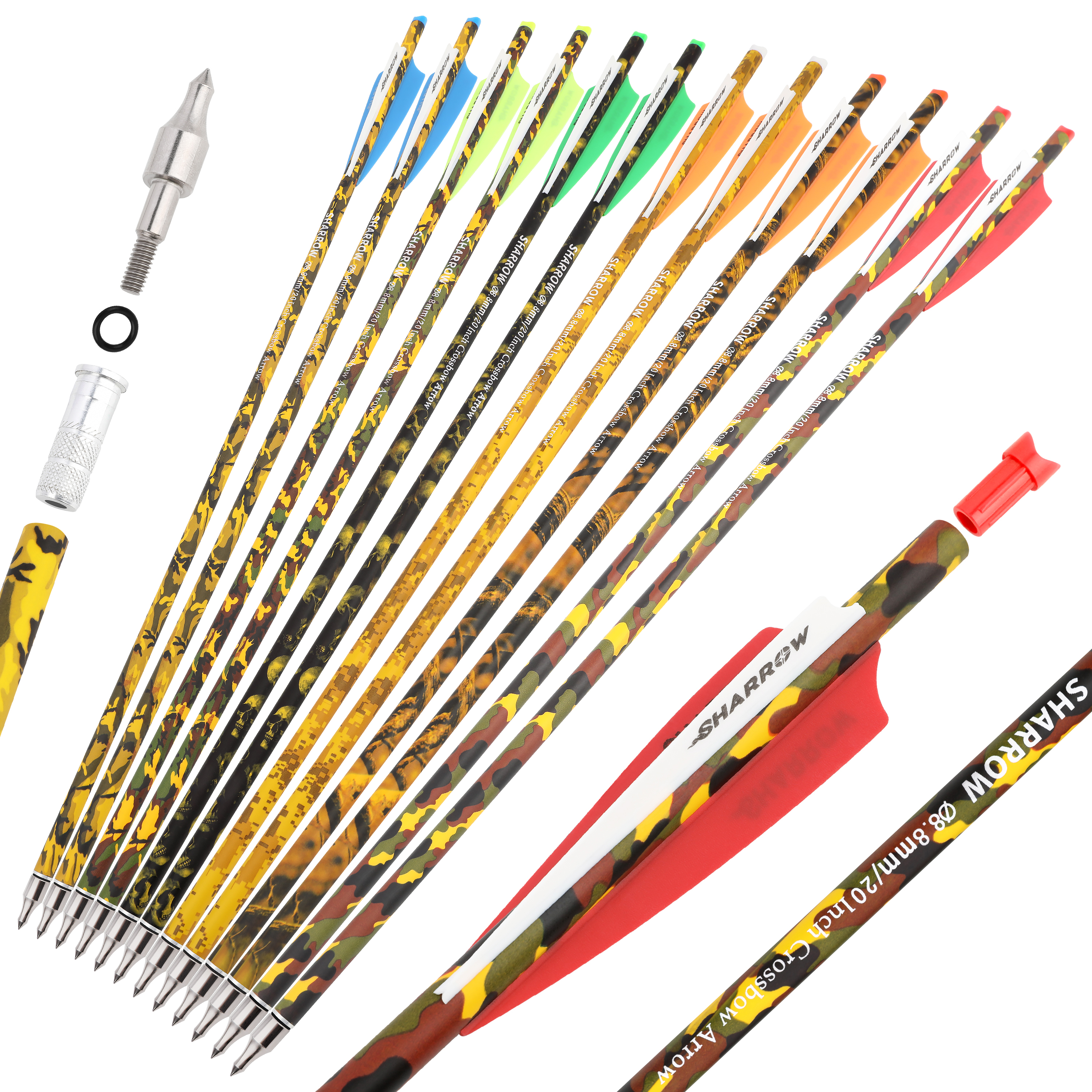 Crossbow Bolts Carbon Hunting Arrows (12 Pack)