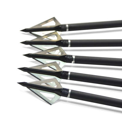 🎯Carbon Crossbow Arrow Bolts with 3 Blade Archery Broadheads-AMEYXGS Archery