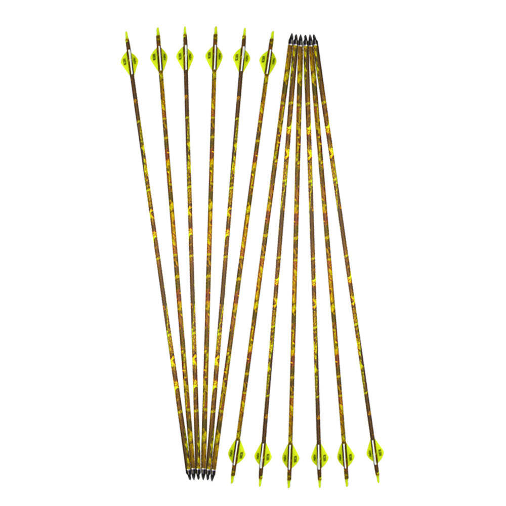 🎯Camouflage Carbon Arrow Spine 600 for Archery Hunting Target Practice-AMEYXGS Archery