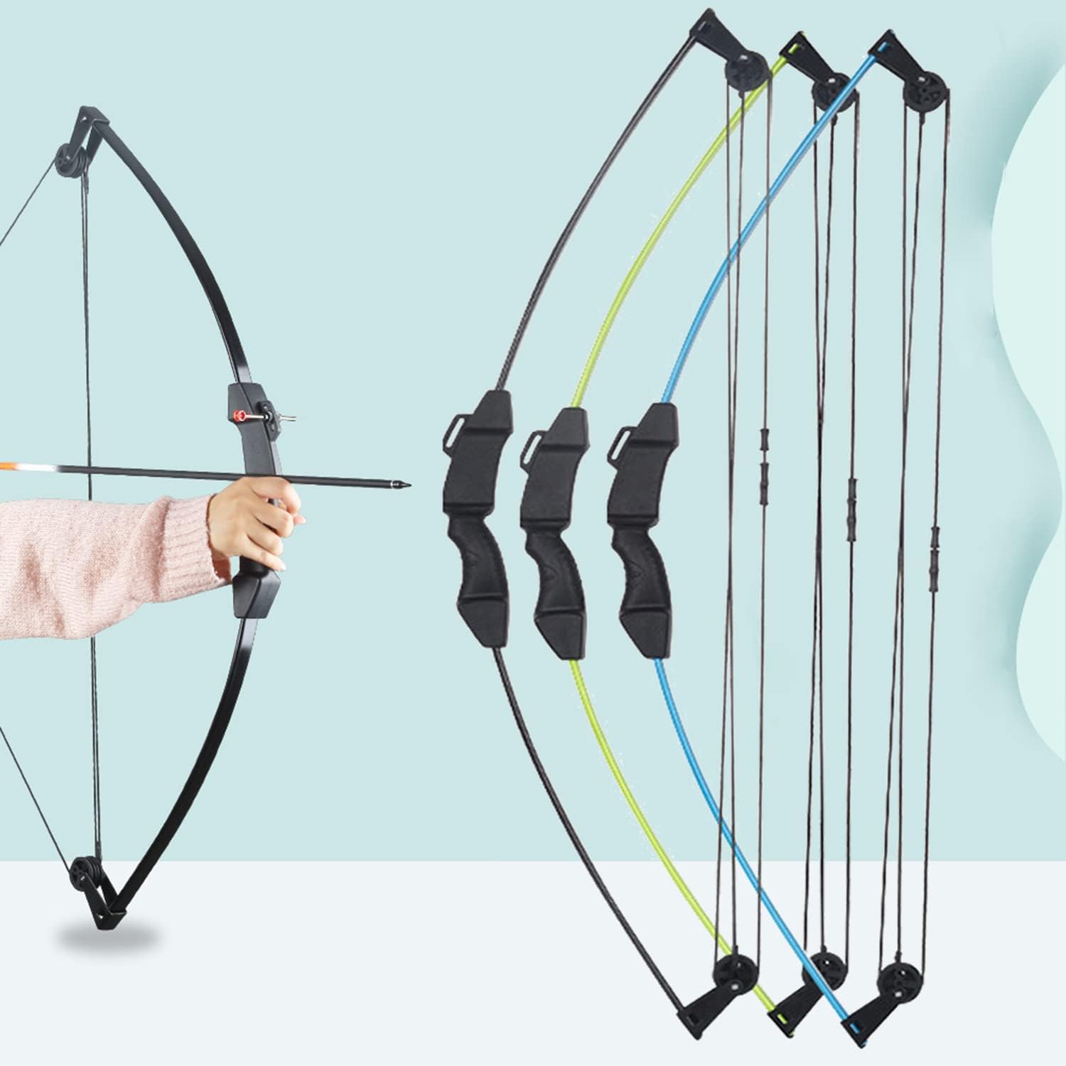 Compound Bow and Arrow Set for Youth Kids Beginner-AMEYXGS Archery