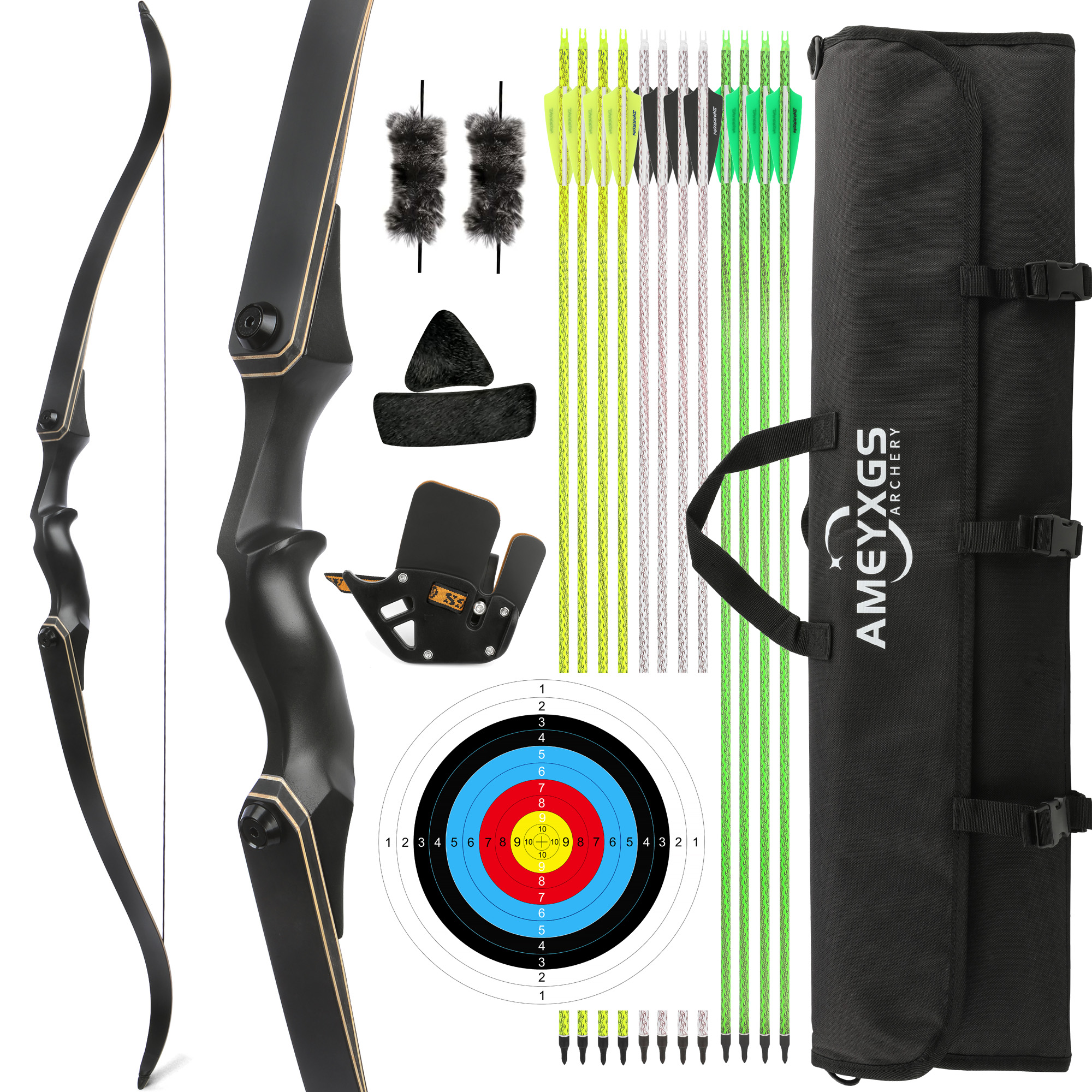 Archery Traditional Hunting Recurve Bow 25-65Ibs