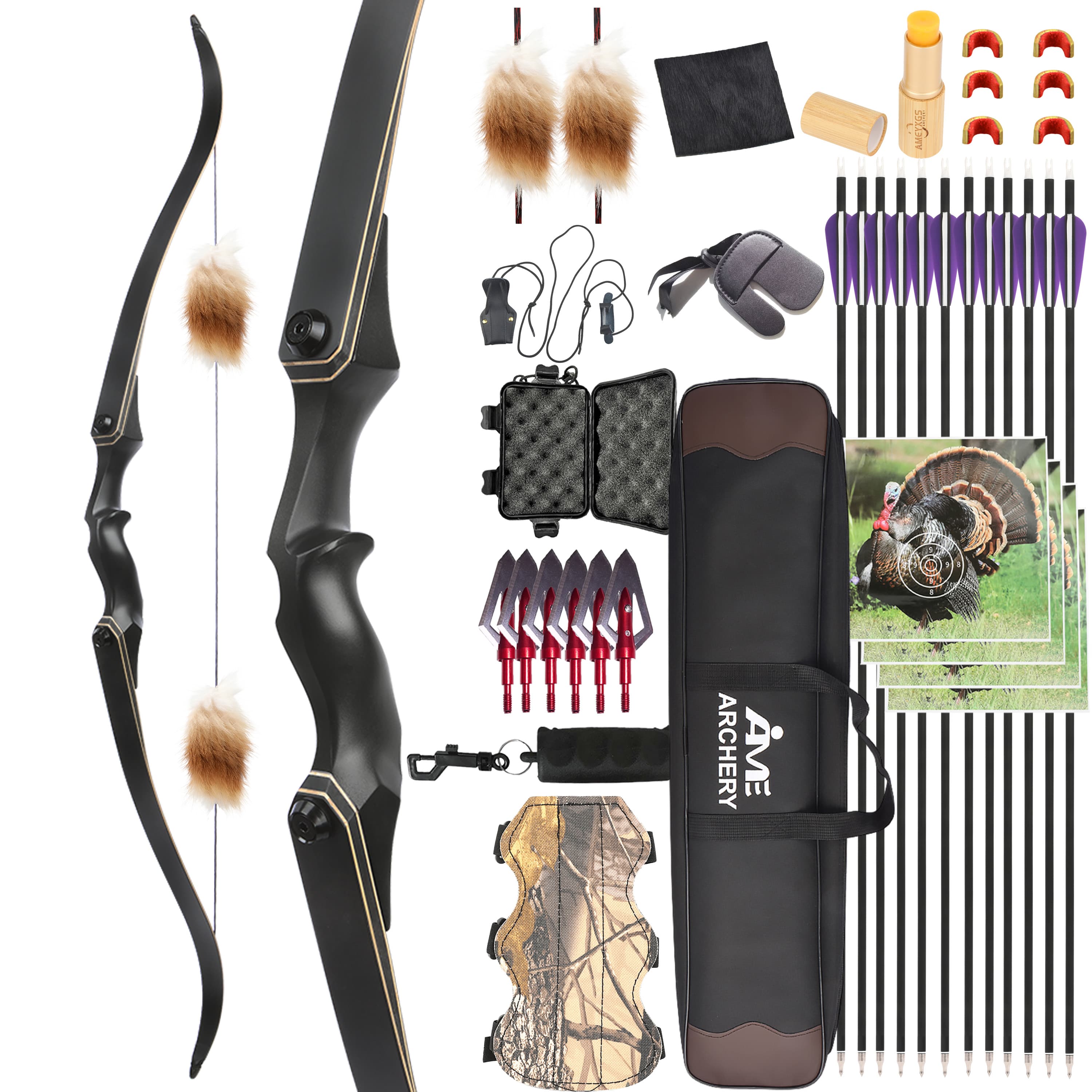 Junxing F171A Recurve Bow Hunting Traditional Archery 25-65lbs