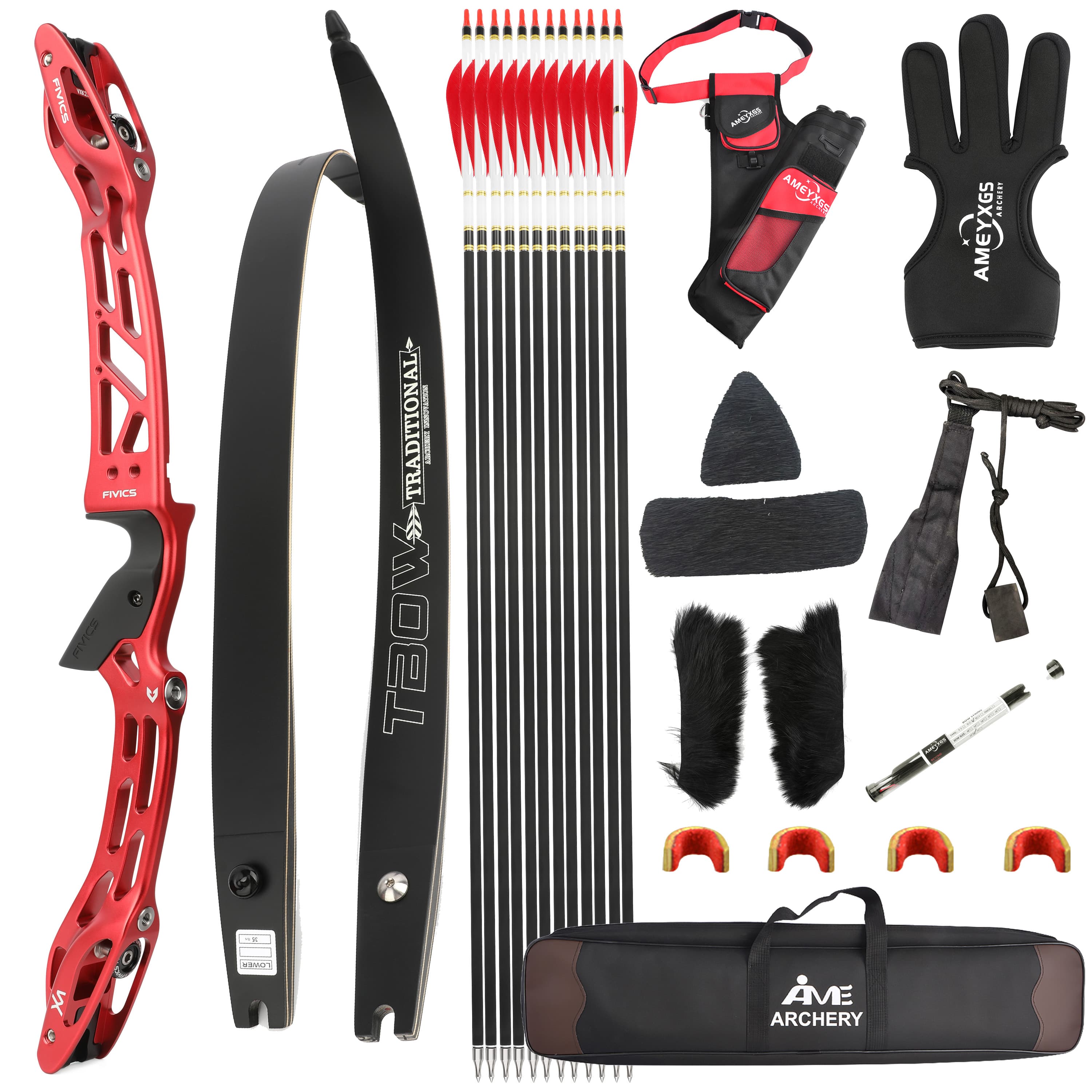 FIVICS 20-65bs Recurve Bow Kit Takedown Shooting Archery