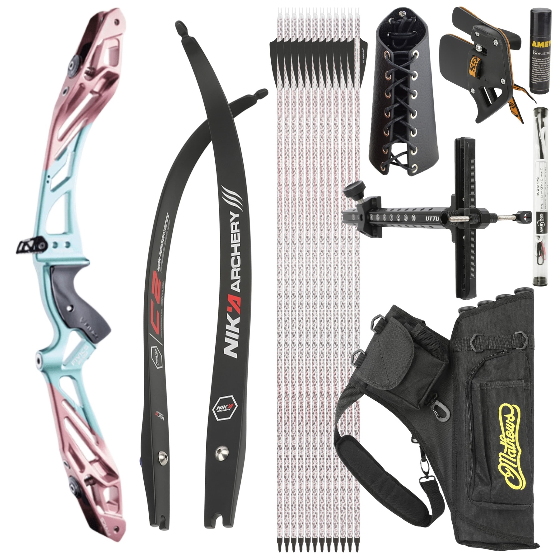 FIVICS 30-50bs Recurve Bow Kit Takedown Shooting Archery