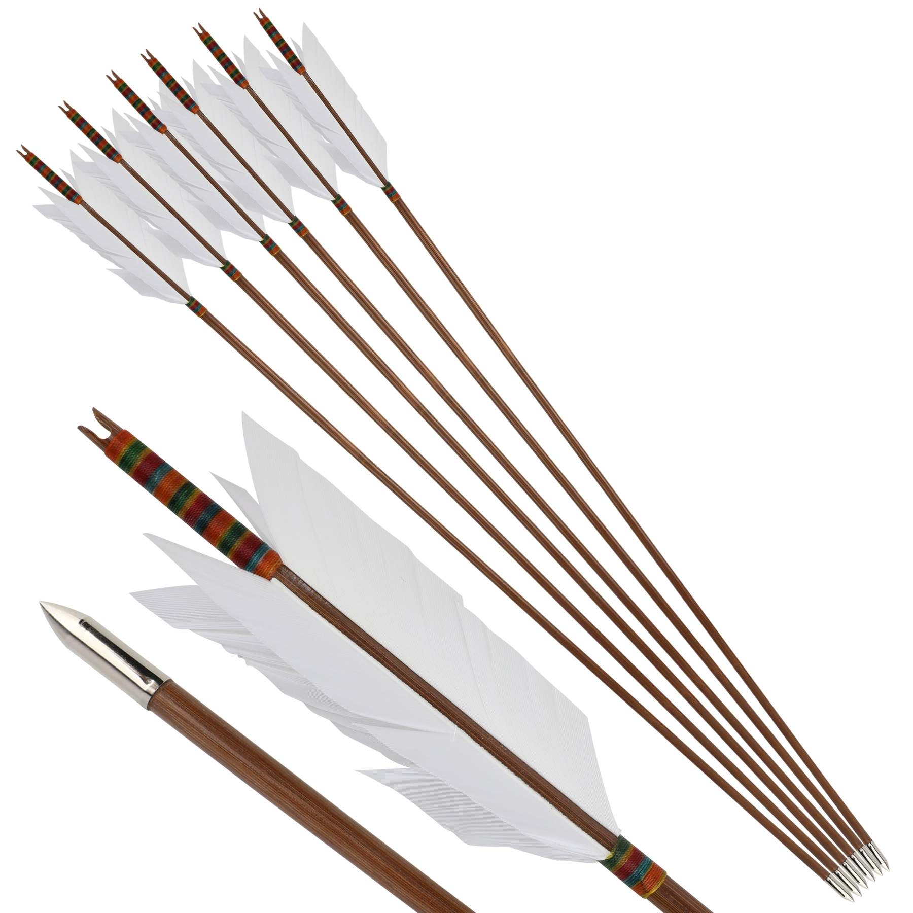 🎯FLU FLU AMEYXGS Archery Bamboo Arrow Handmade for Traditional Longbow-AMEYXGS Archery
