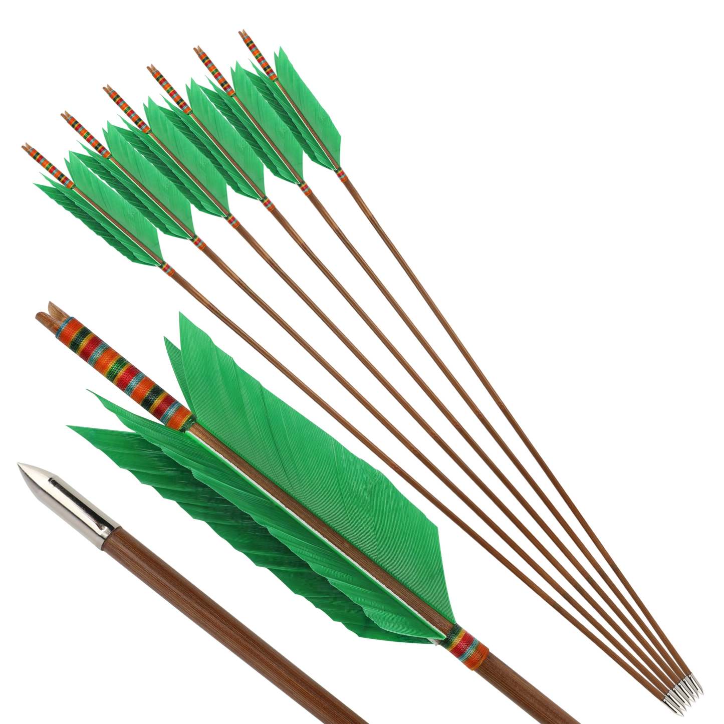 🎯FLU FLU AMEYXGS Archery Bamboo Arrow Handmade for Traditional Longbow-AMEYXGS Archery
