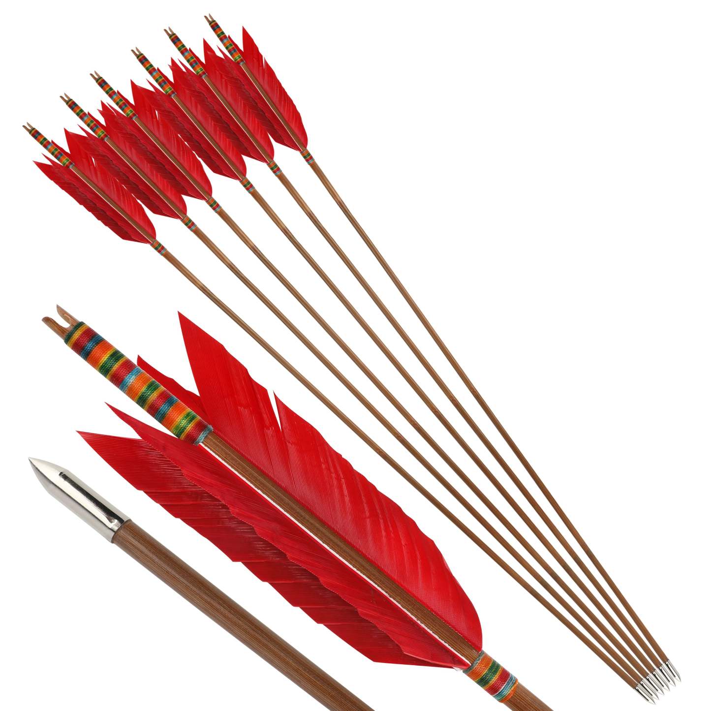🎯FLU FLU AMEYXGS Archery Bamboo Arrow Handmade for Traditional Longbow-AMEYXGS Archery