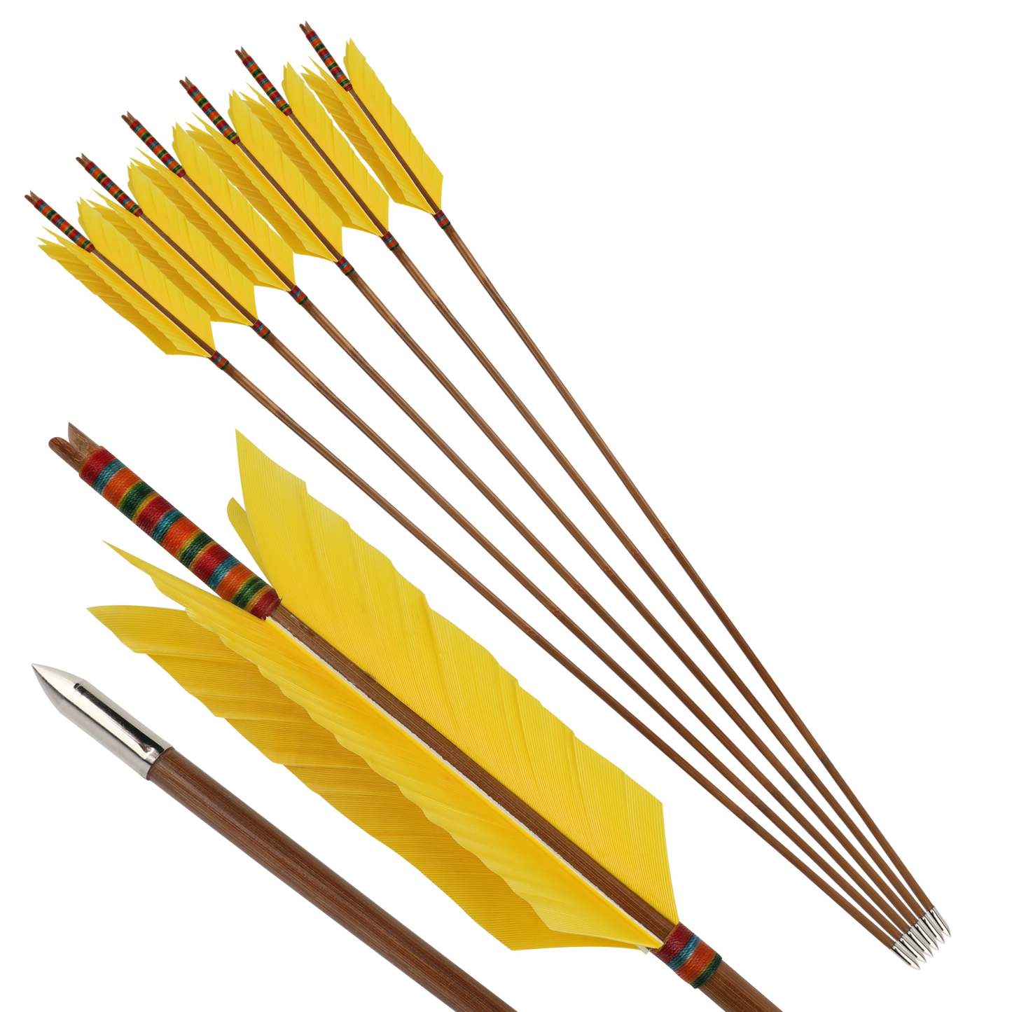 🎯FLU FLU AMEYXGS Archery Bamboo Arrow Handmade for Traditional Longbow-AMEYXGS Archery