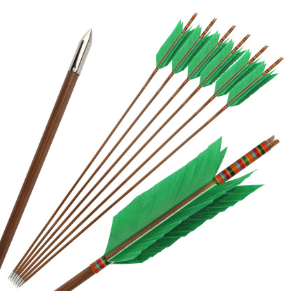 FLU FLU AMEYXGS Archery Bamboo Arrow Handmade for Traditional Longbow