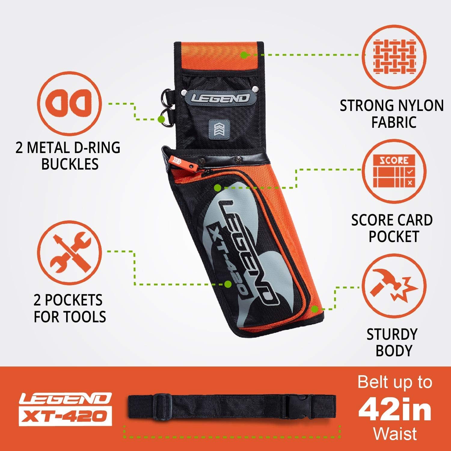 LEGEND XT420 Archery Field Quiver for Arrows - Archery Hip Quiver