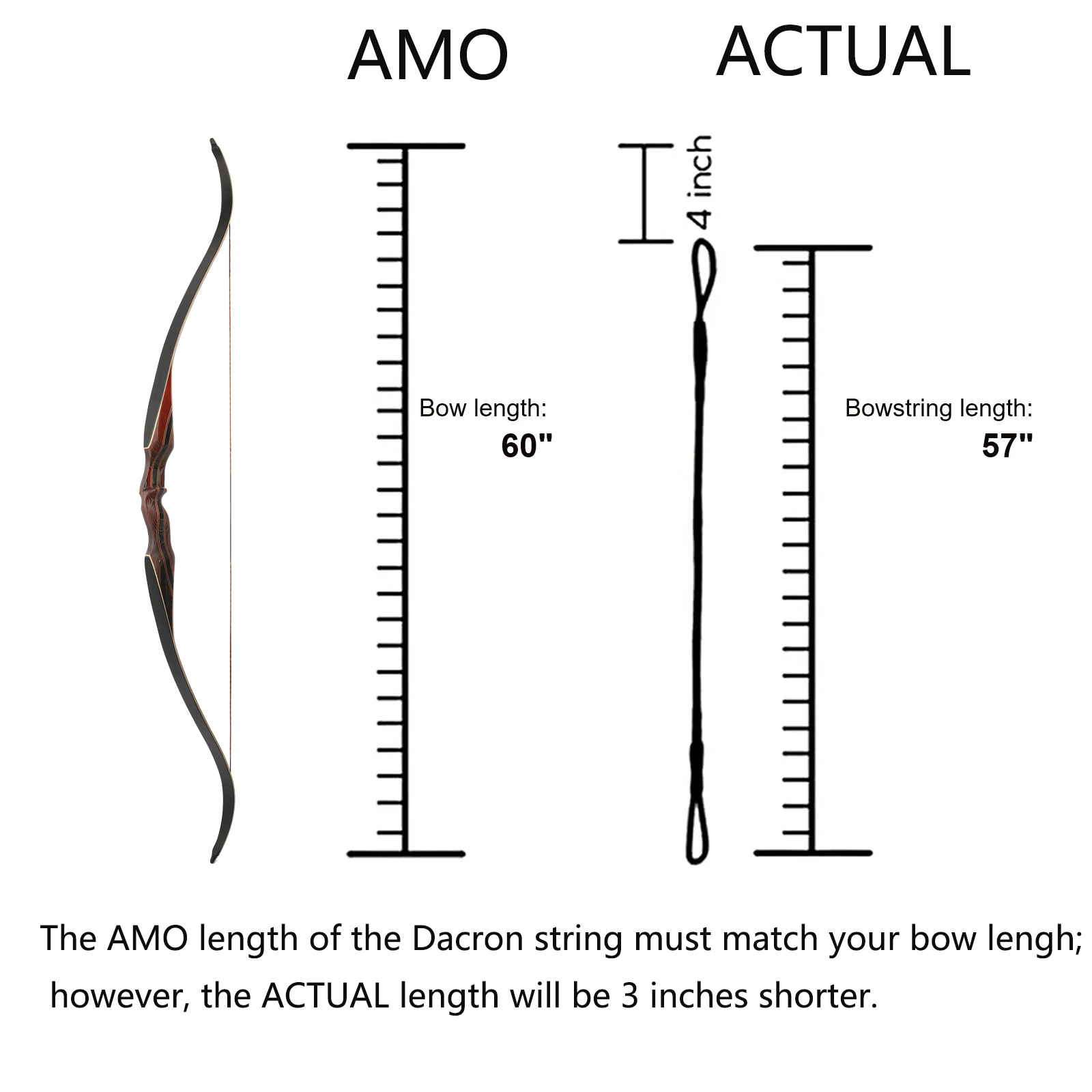 Flemish Bowstring AMEYXGS Archery for Archery Traditional Recurve/Longbow