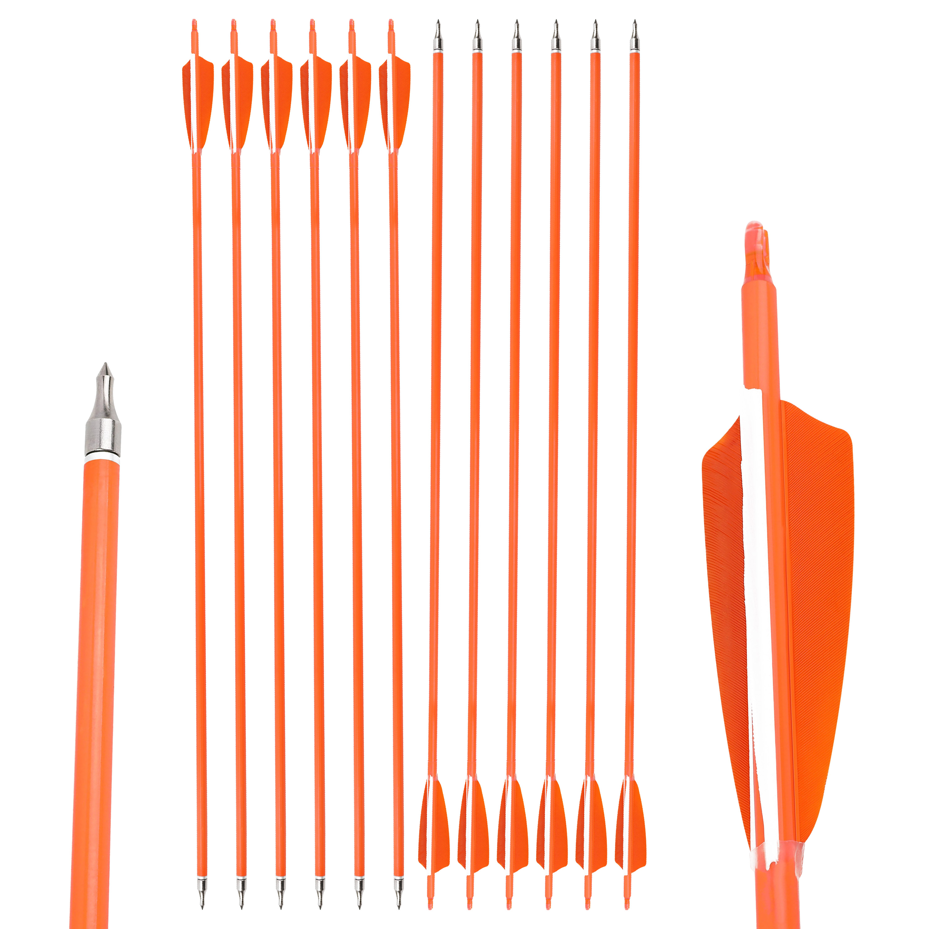 31" Fluorescence Carbon Arrows for Archery Target Practice Hunting