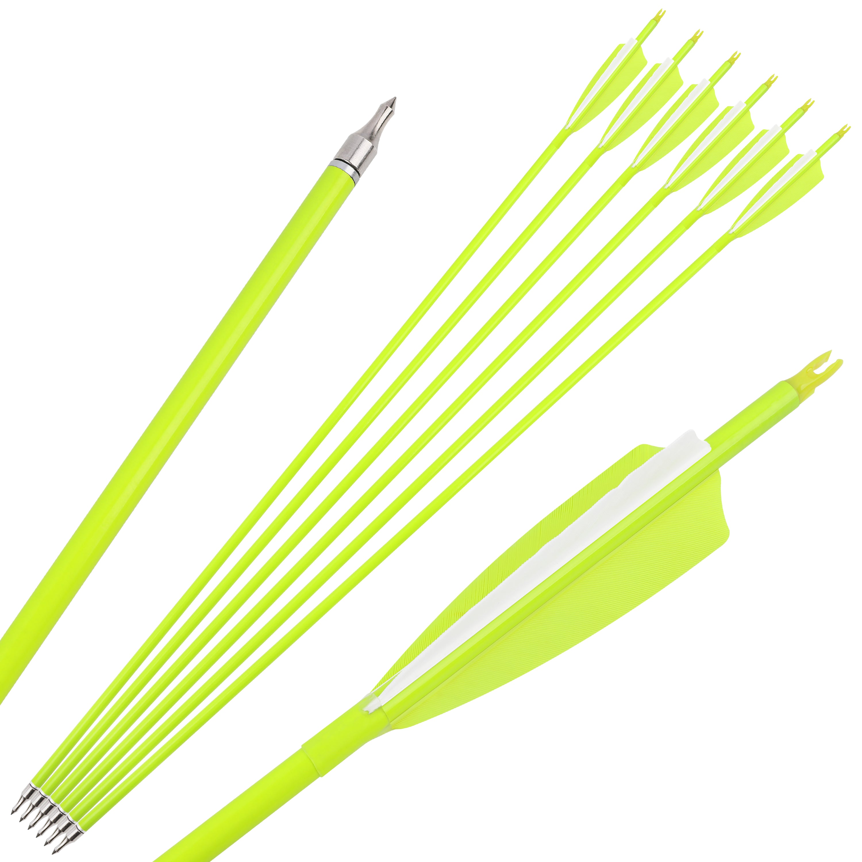 🎯31" Fluorescence Carbon Arrows for Archery Target Practice Hunting-AMEYXGS Archery