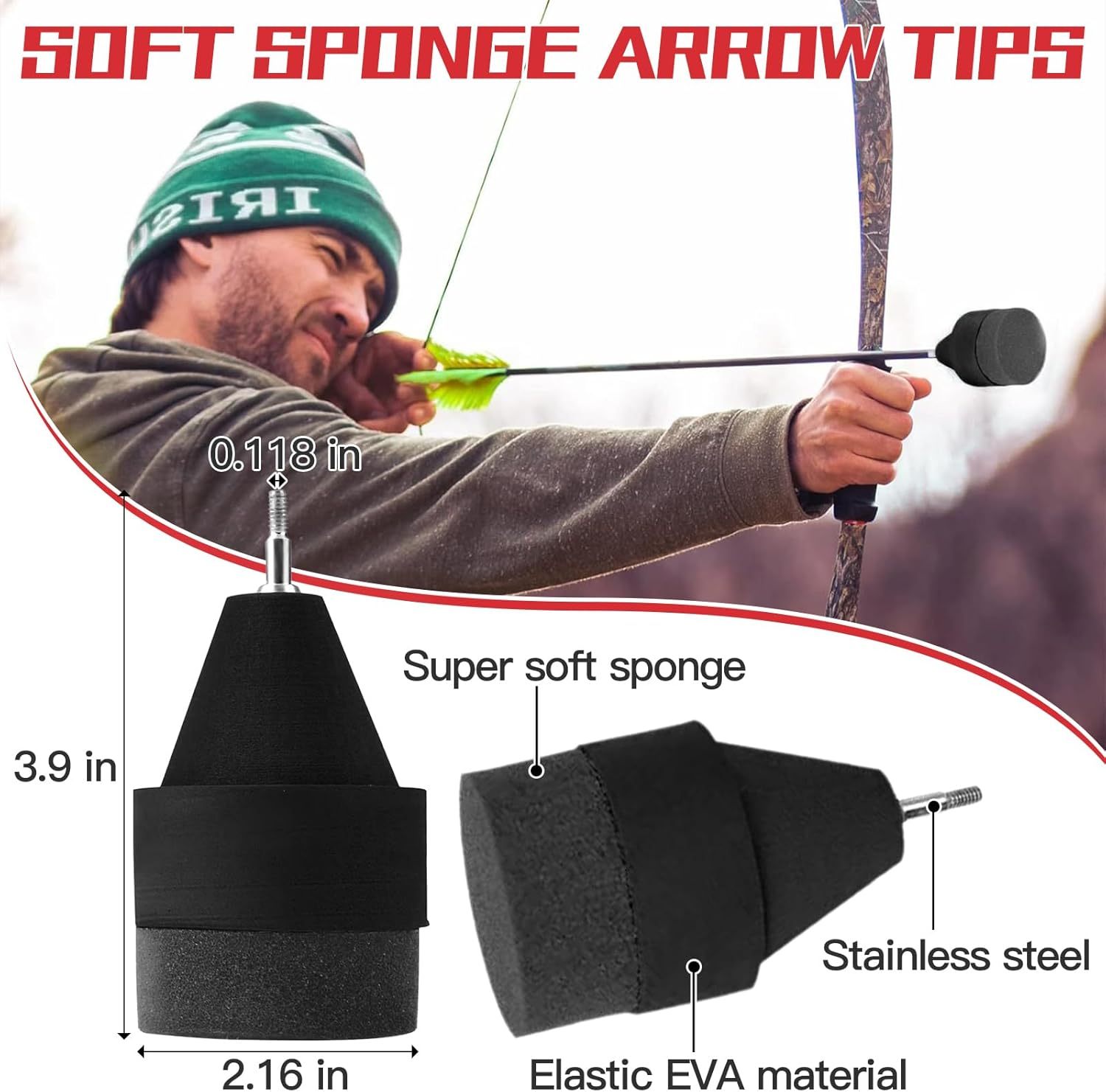 Foam Arrow Tip Arrowhead Practice for CS Archery Beginners Arrows