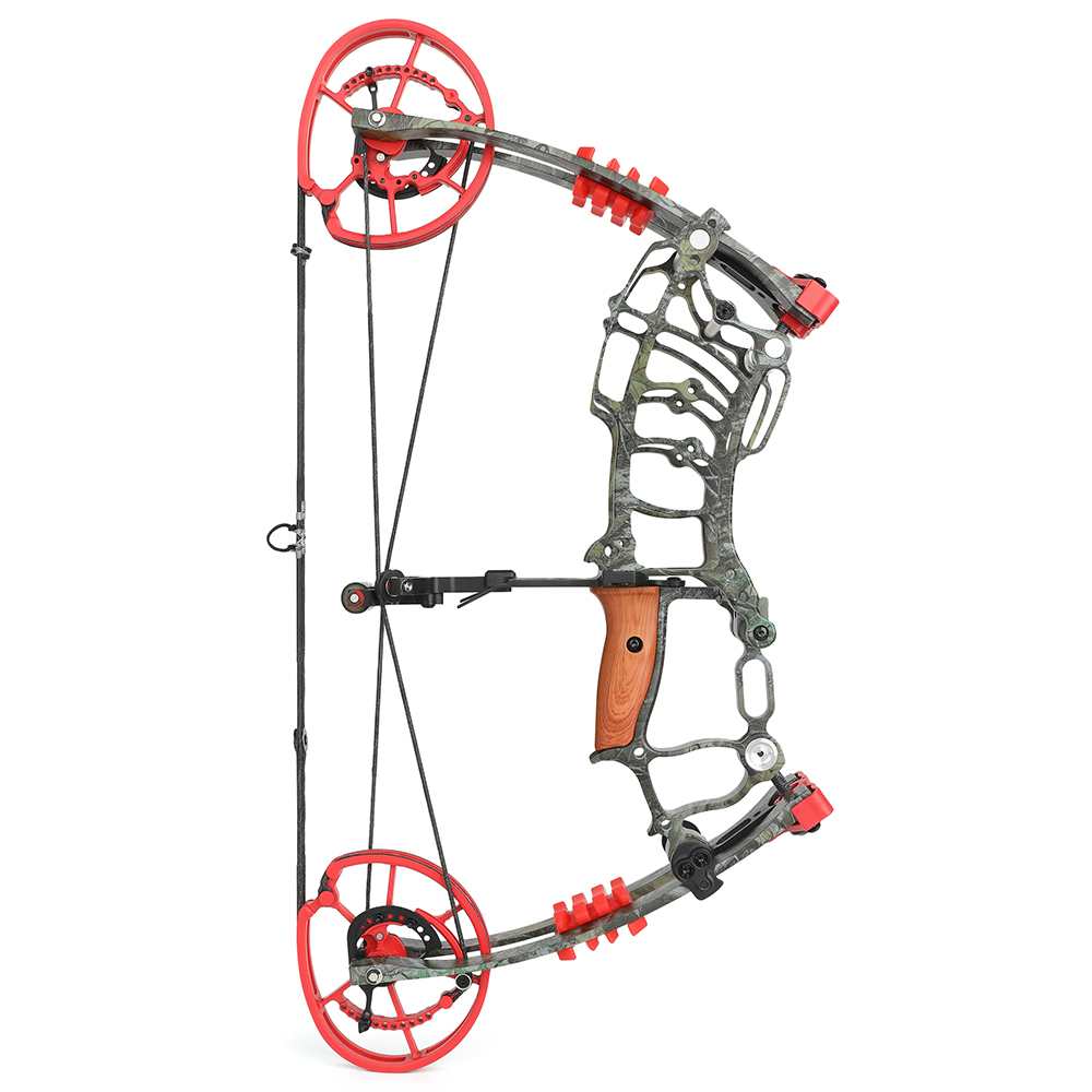 JUNXING Tactical Forest Camo Compound Bow Kit 30–70 lbs with Arrows & Steel Ball Shooting