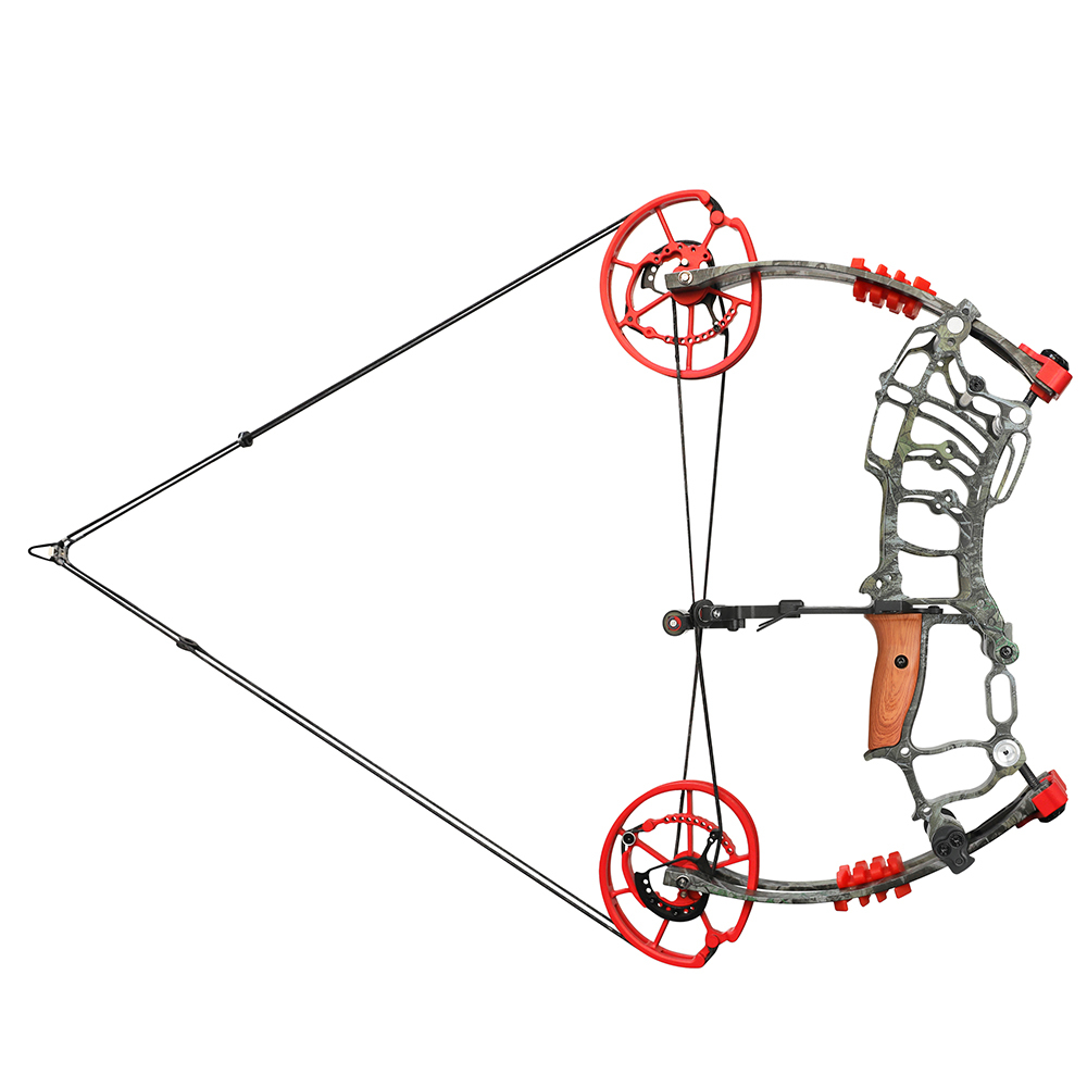 JUNXING Tactical Forest Camo Compound Bow Kit 30–70 lbs with Arrows & Steel Ball Shooting