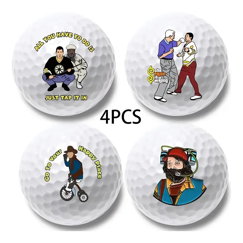 4pcs Funny Golf Ball Gift Set - Humorous Novelty Golf Accessories for Men, Dads