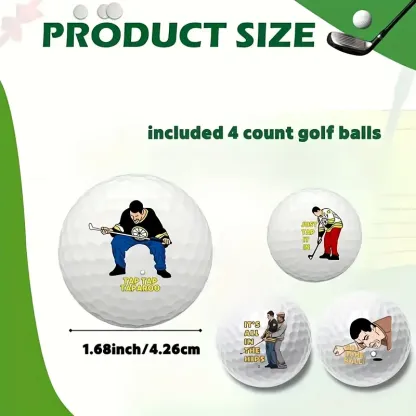 4pcs Funny Golf Ball Gift Set - Humorous Novelty Golf Accessories for Men, Dads