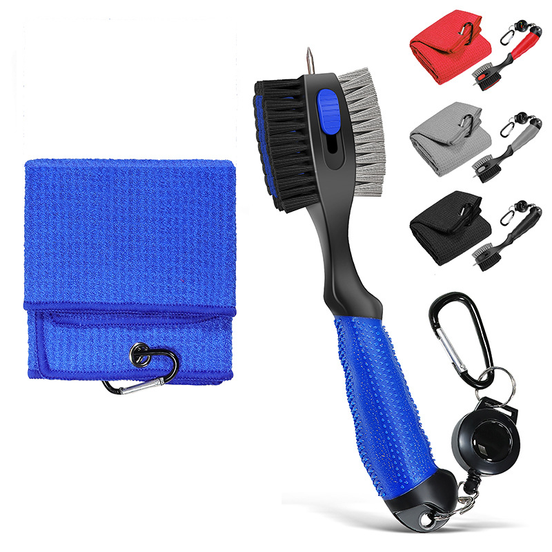 Golf Club Cleaning Brush with Wire & Nylon Bristles, Groove Cleaner Tool