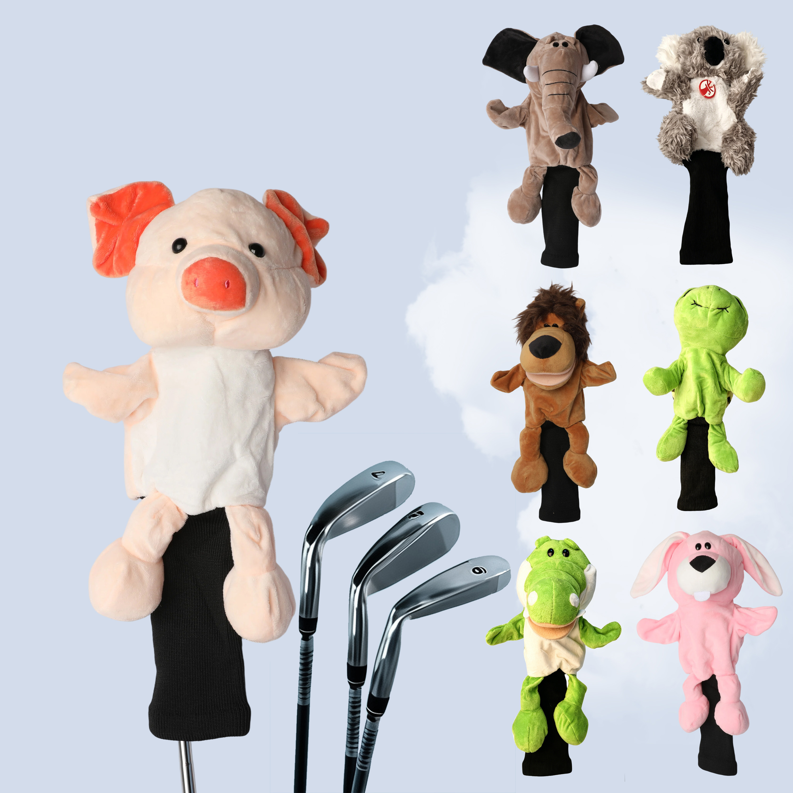 Golf Club Head Cover Animal Shaped Rhin/Koala/Lion/Chimp