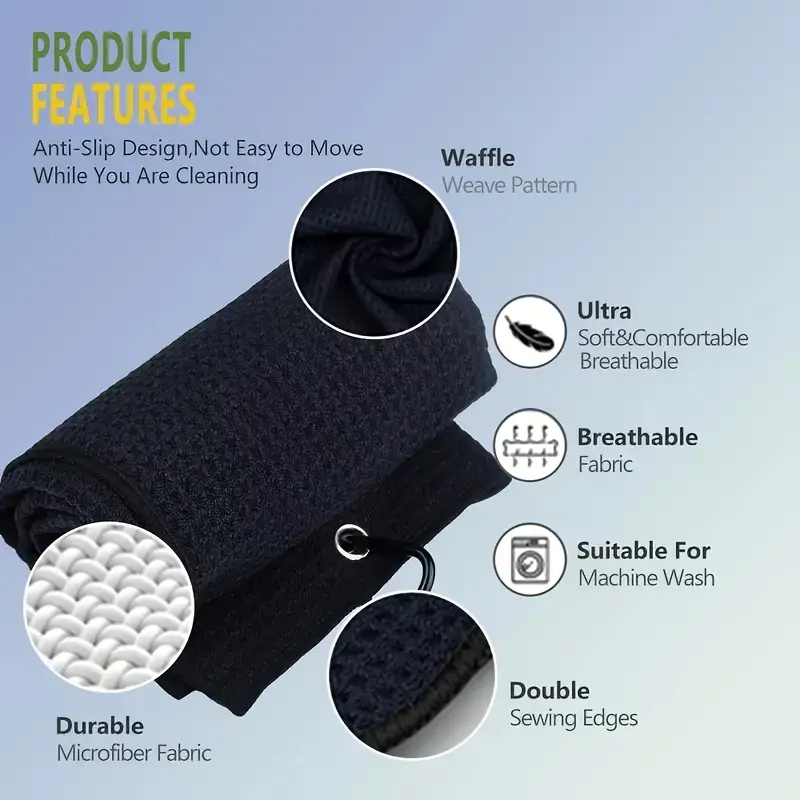 Golf Towel, Embroidered with Letter Pattern