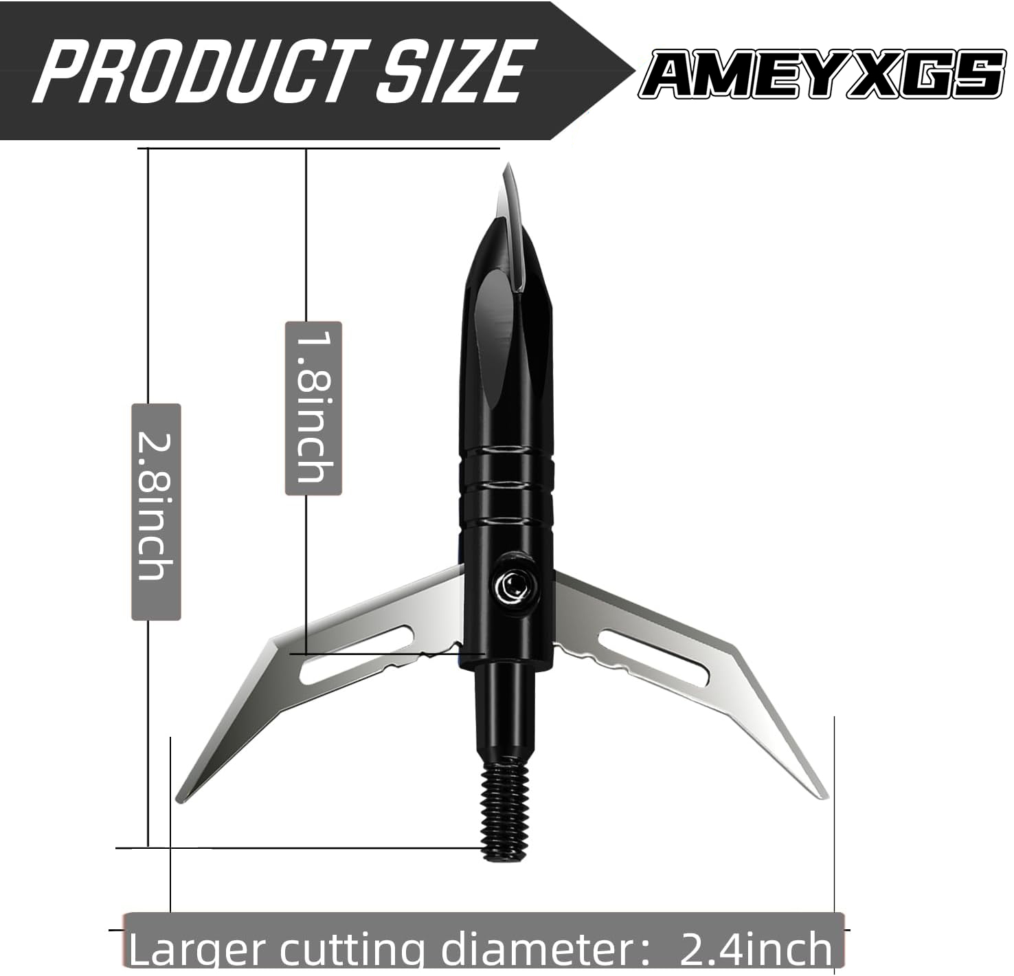 Hunting 12pcs Broadheads Archery + 1 pcs Black Broadhead Case 