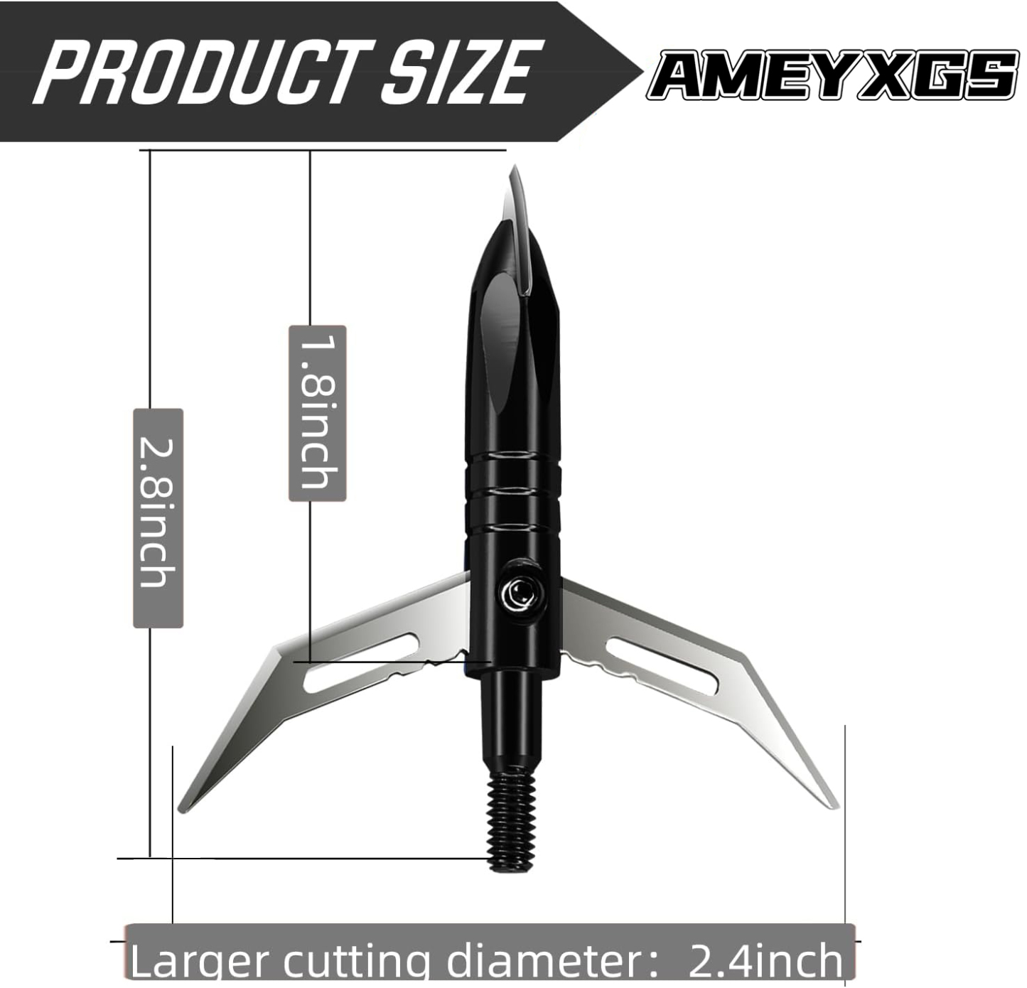 Hunting 12pcs Broadheads Archery + 1 pcs Black Broadhead Case 