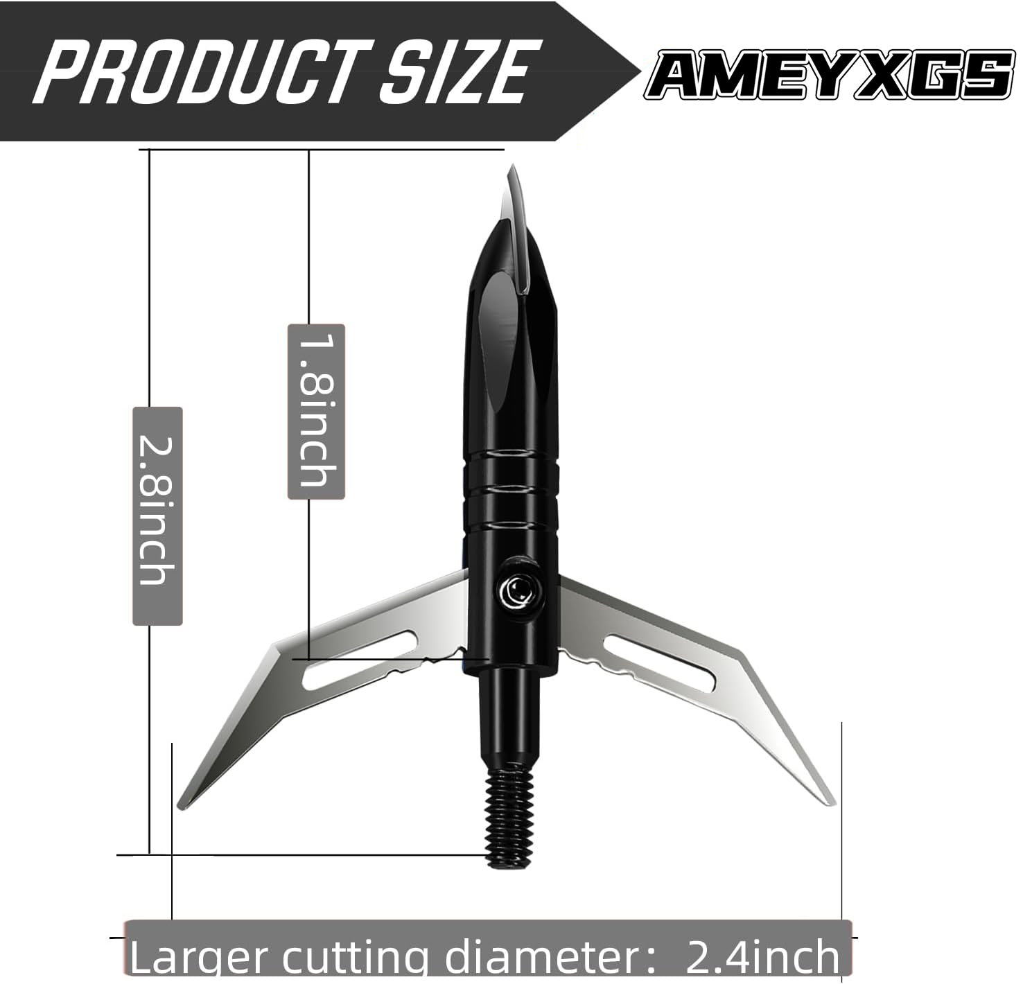 Hunting 12pcs Broadheads Archery + 1 pcs Black Broadhead Case 