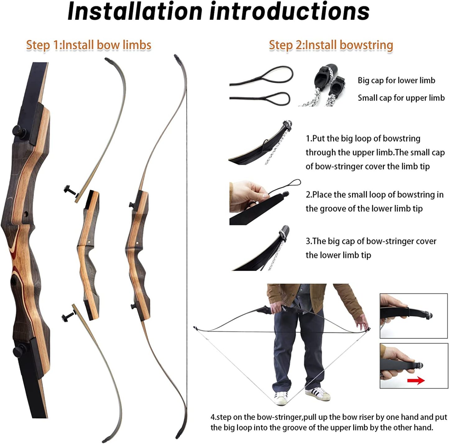 🎯Hunting 62'' Recurve Bow Archery for Target Practice Bowfishing-AMEYXGS Archery