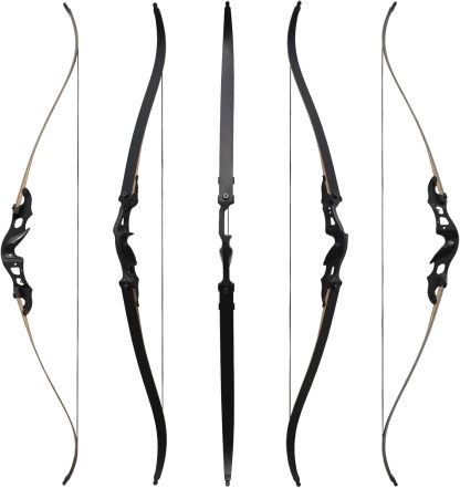 60" Hunting Recurve Bow 20-55lbs Takedown Aluminum Riser Archery