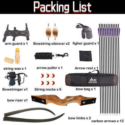 BLACK HUNTER Archery Hunting Recurve Bow 40lbs With Arrow