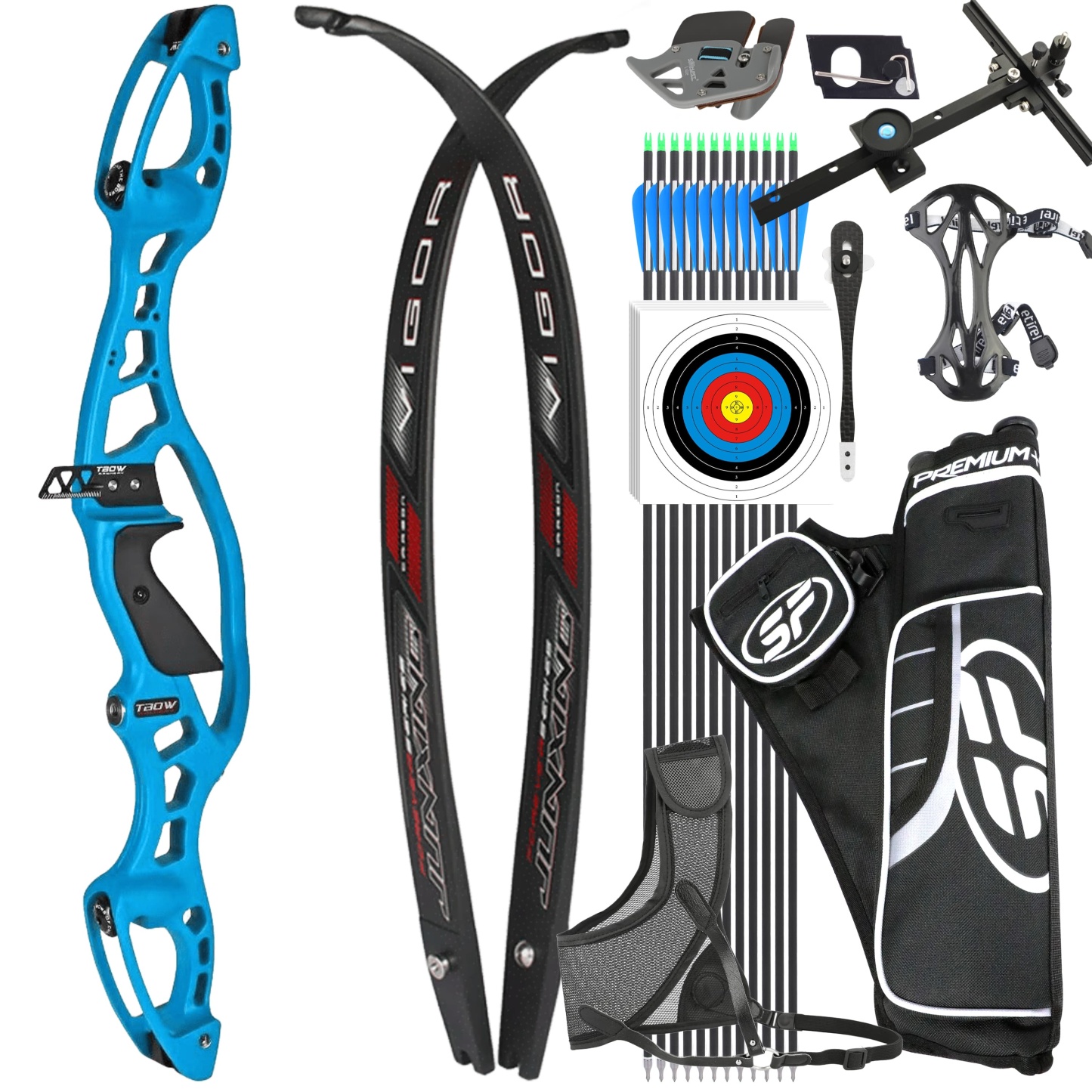 JUNXING 20-40bs Recurve Bow Kit Takedown Hunting 