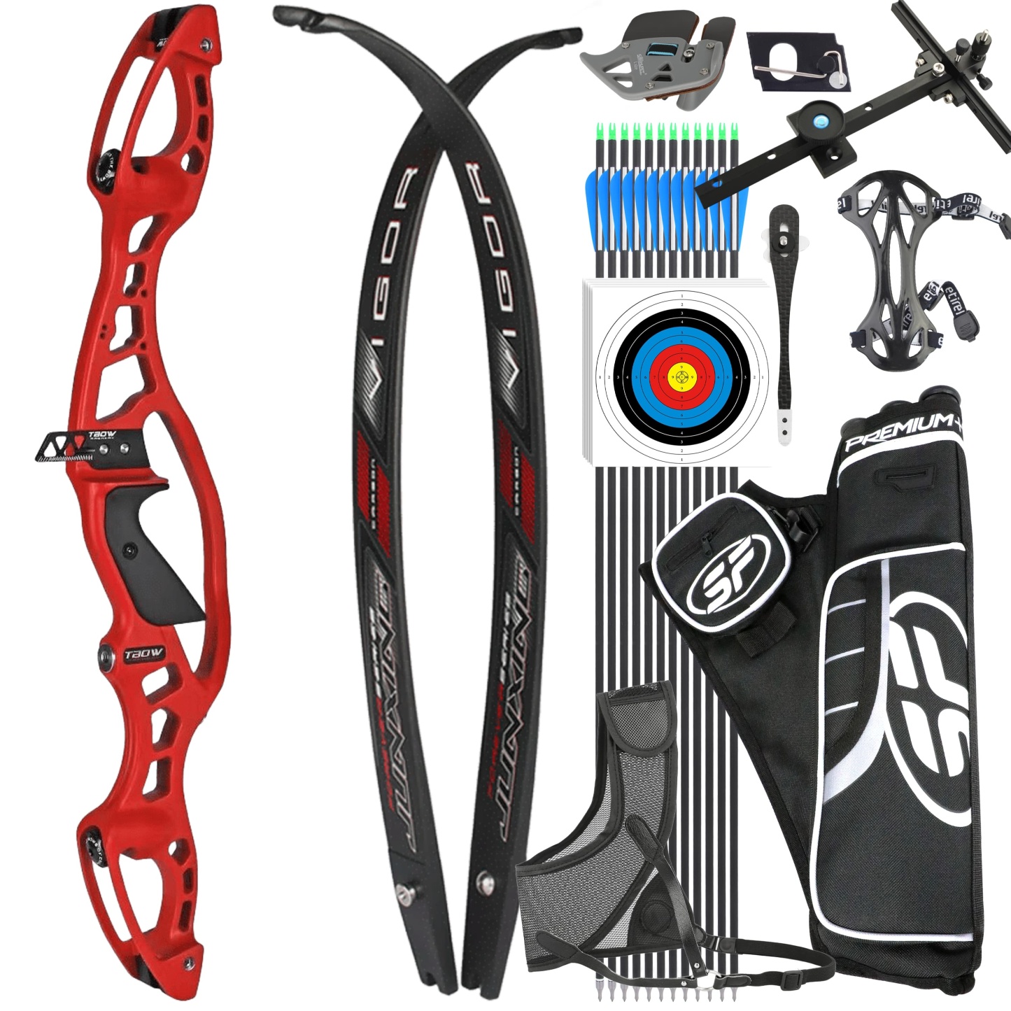 JUNXING 20-40bs Recurve Bow Kit Takedown Hunting 