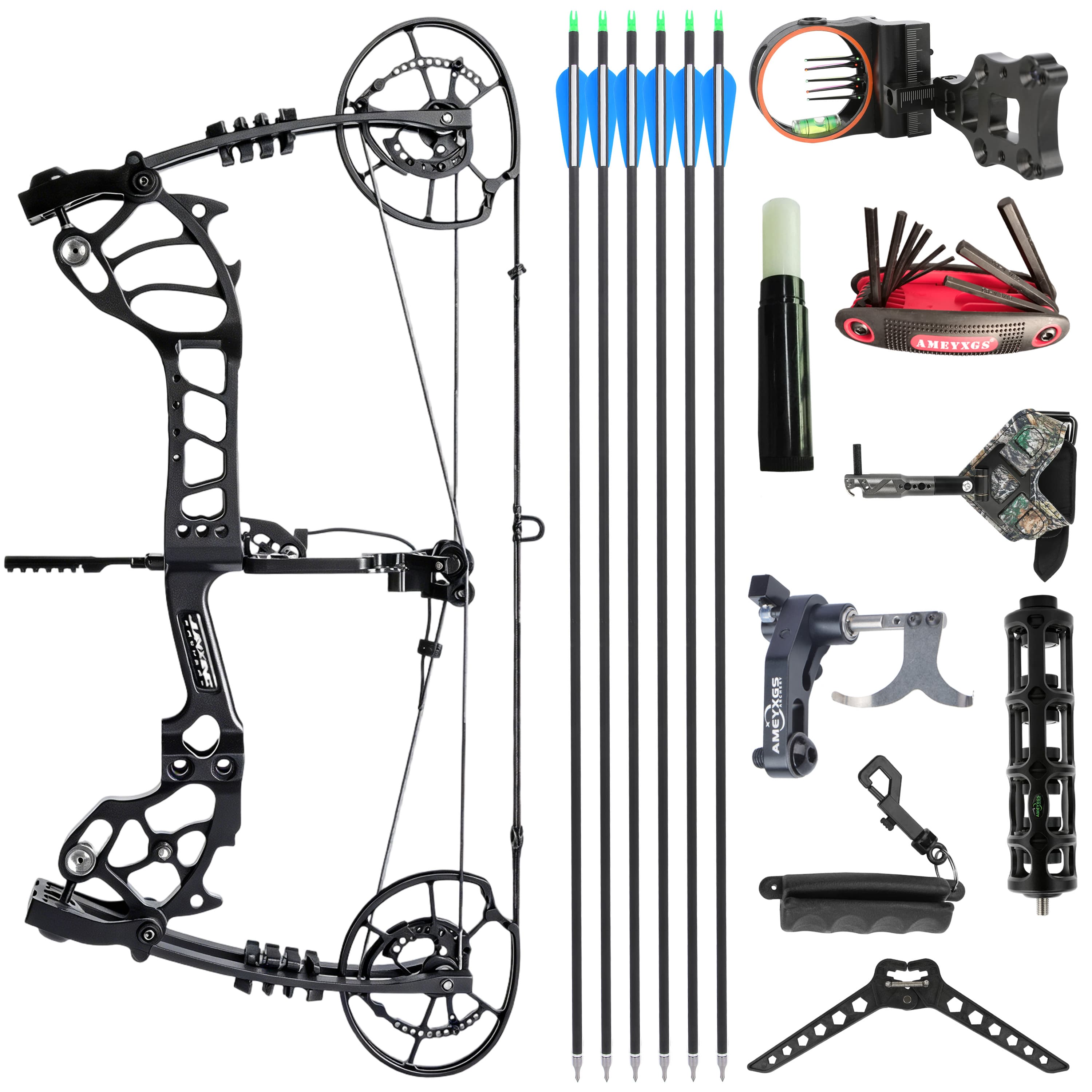 JUNXING 30-70lbs Target Compound Bow Kit Hunting Archery
