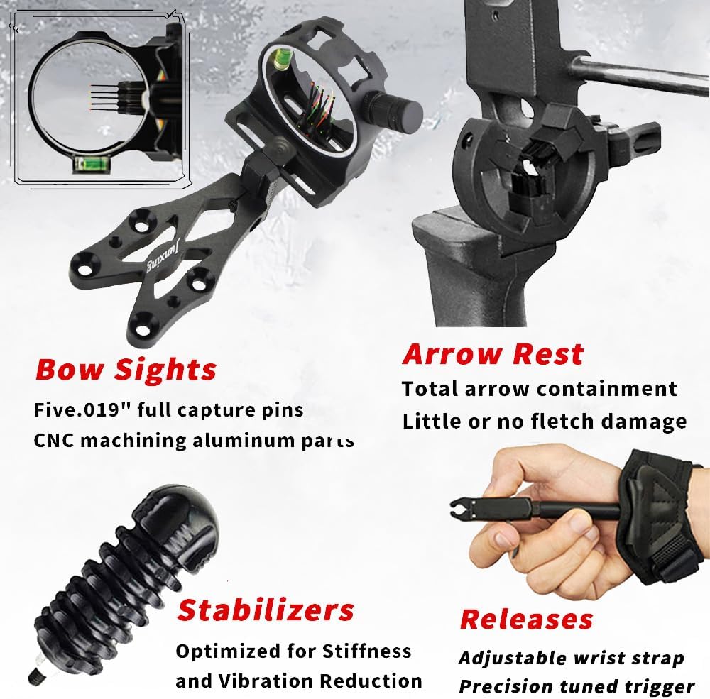 JUNXING BATTLESHIP Compound Bow Kit with Accessories 30-55lbs