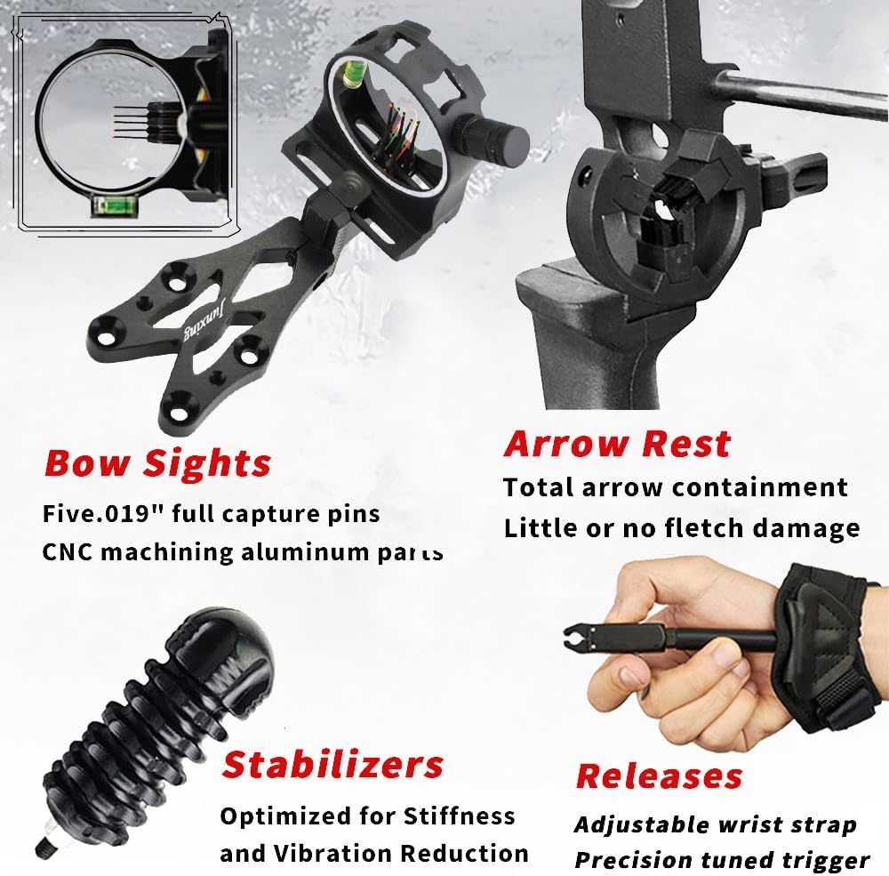 JUNXING BATTLESHIP Compound Bow Kit with Accessories 30-55lbs