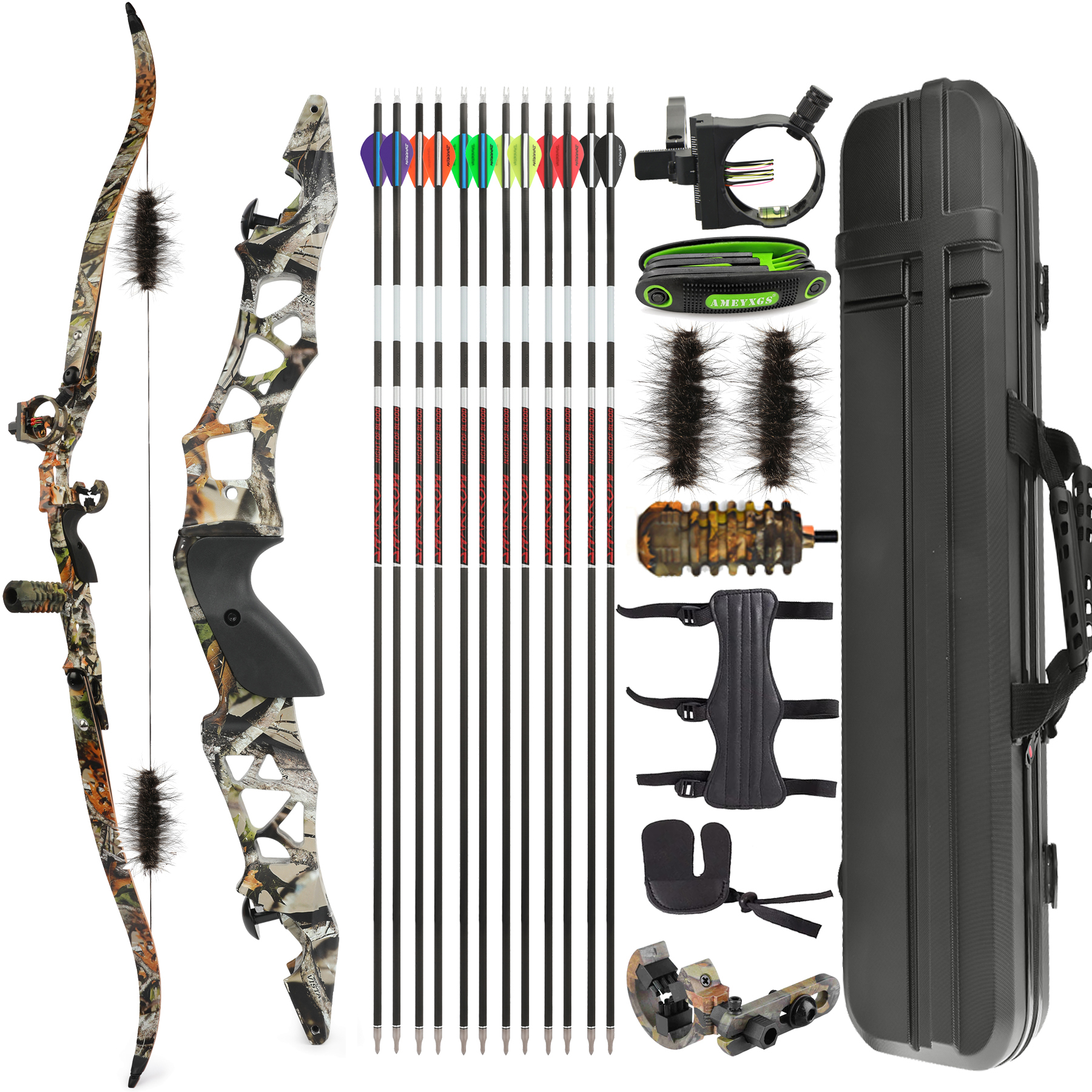 JUNXING F166 Archery Hunting Recurve Bow&Arrows Kit